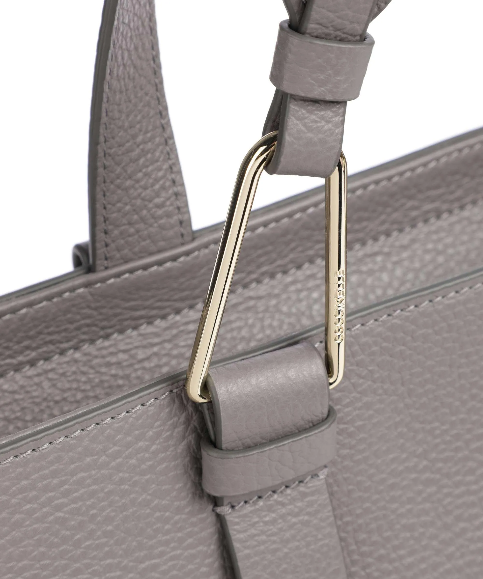  Coccinelle Malory Borsa shopper pelle di vacchetta grana grigio  