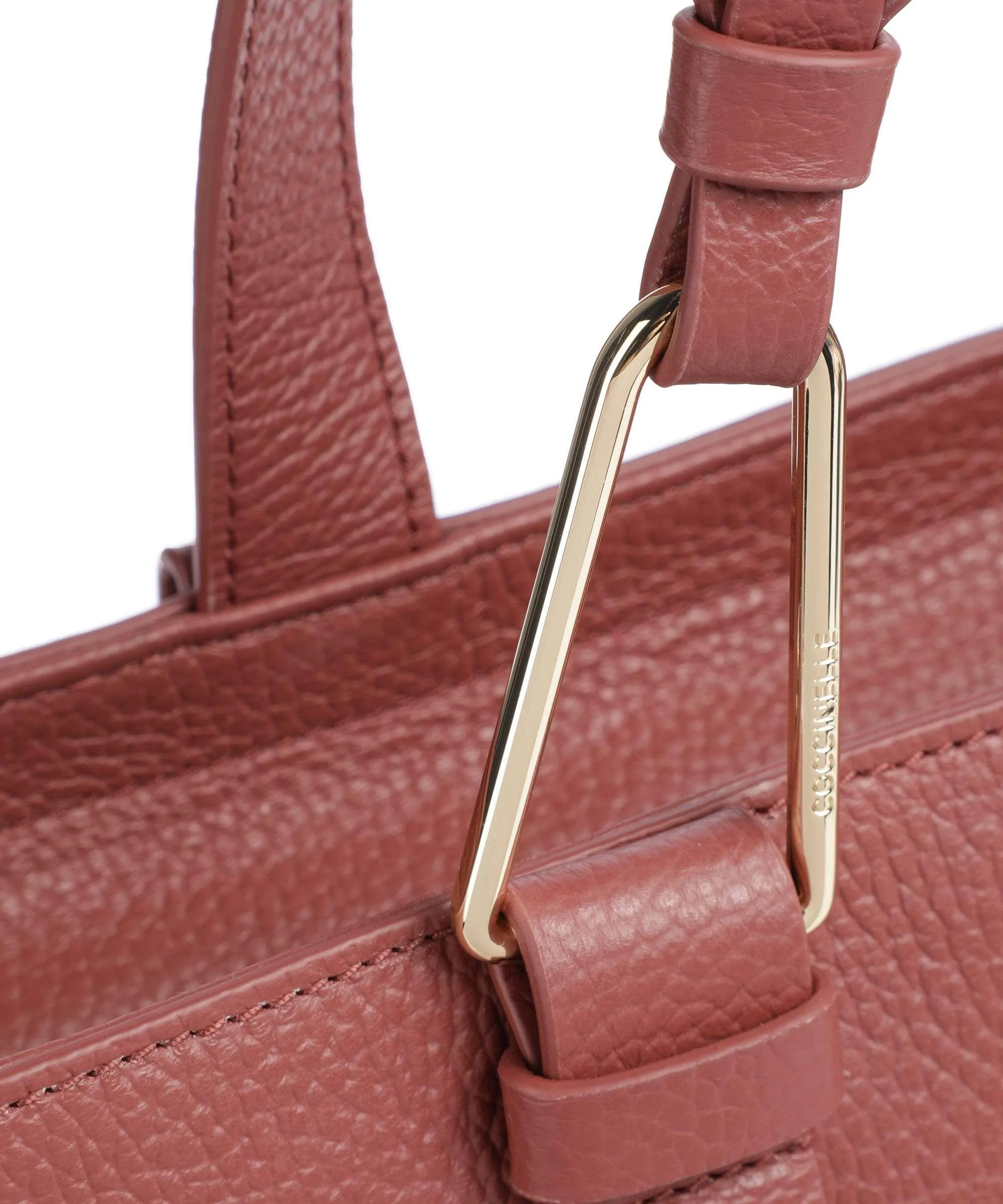  Coccinelle Malory Borsa shopper pelle di vacchetta grana marrone  