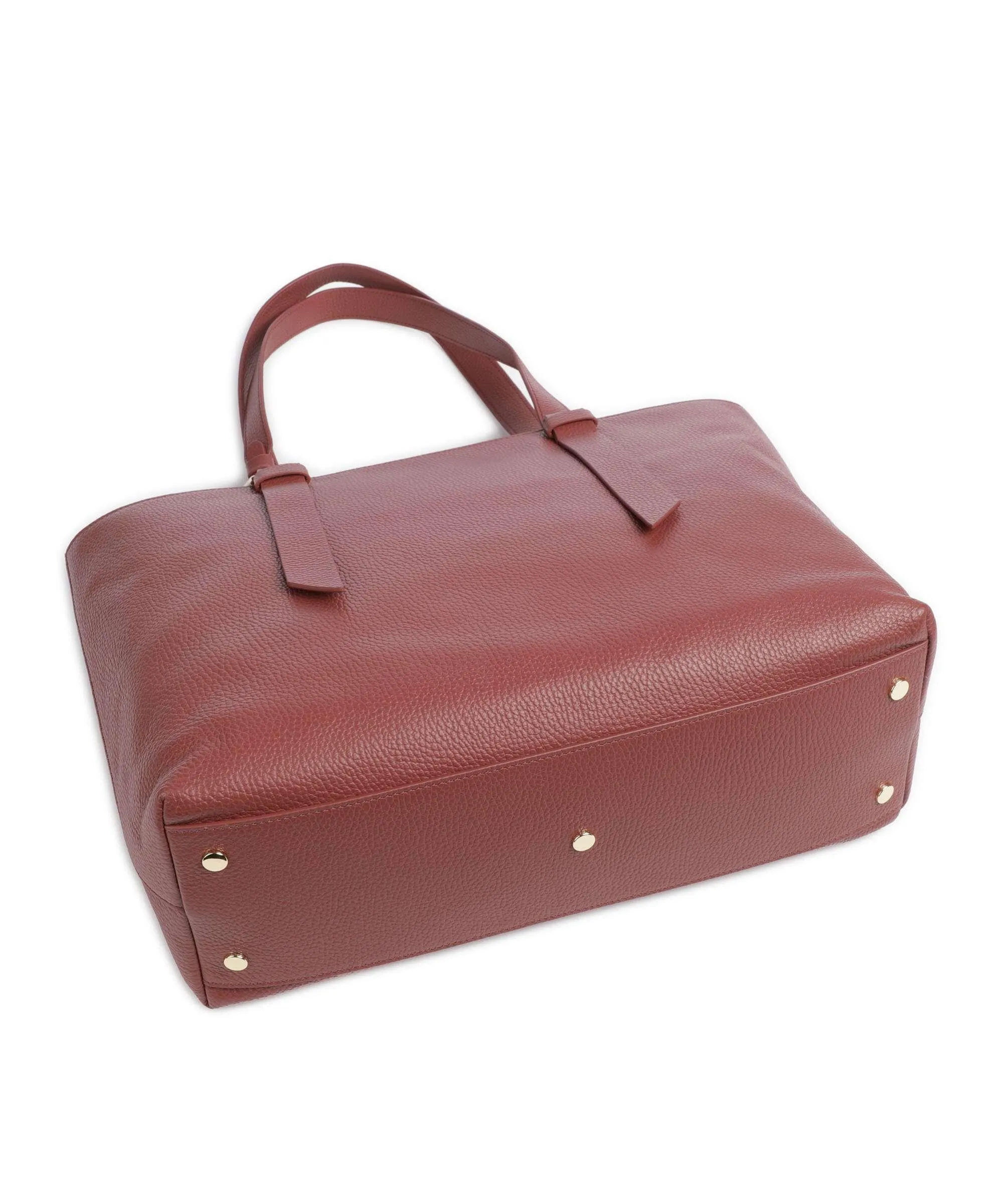  Coccinelle Malory Borsa shopper pelle di vacchetta grana marrone  