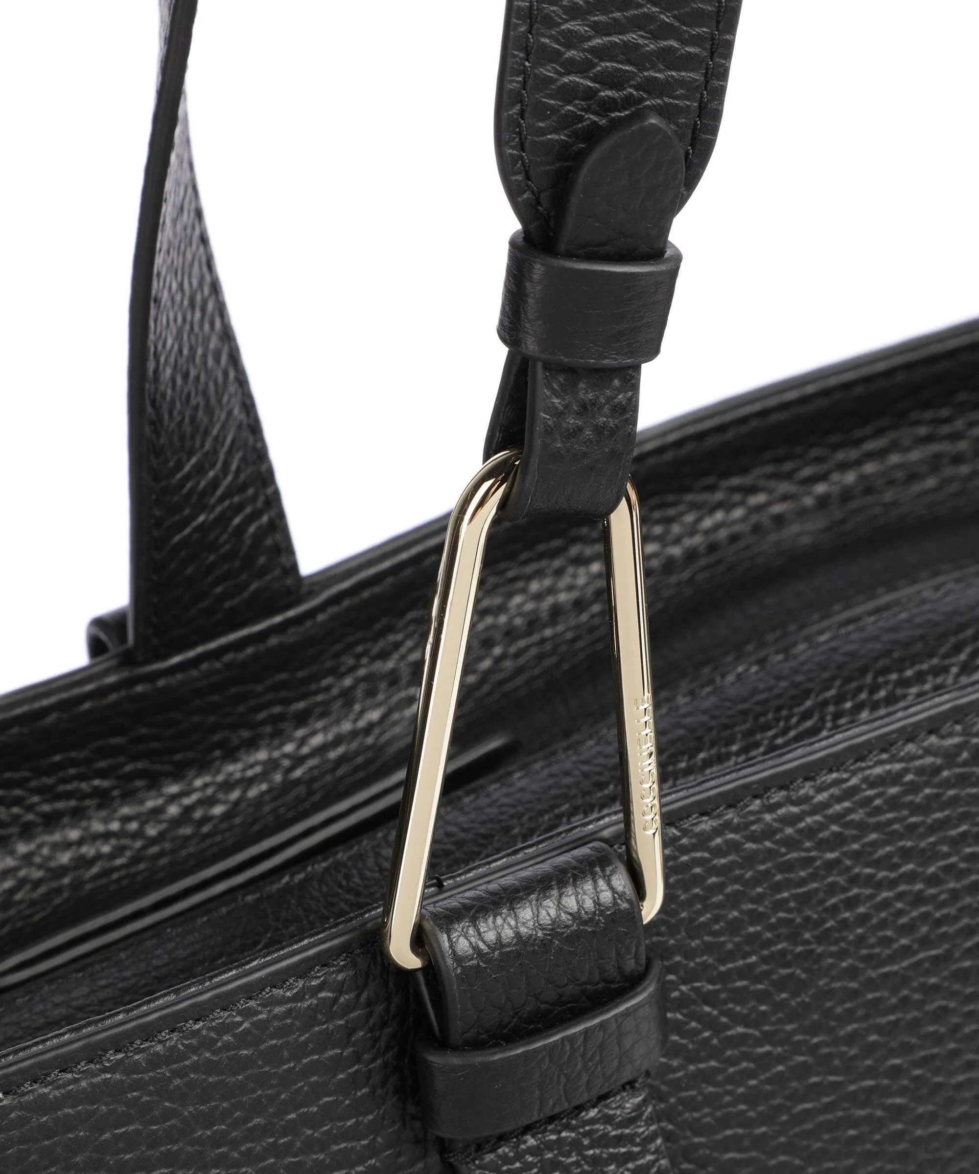  Coccinelle Malory Borsa shopper pelle di vacchetta grana nero  