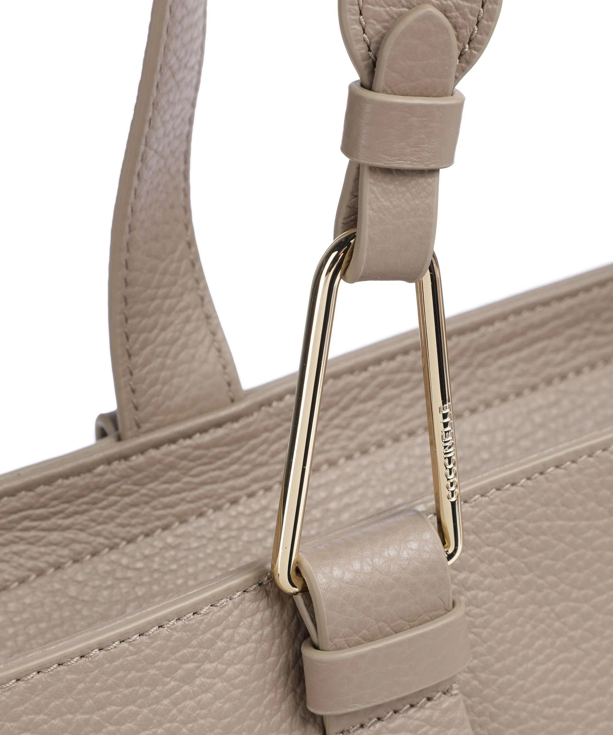  Coccinelle Malory Borsa shopper pelle di vacchetta grana taupe  