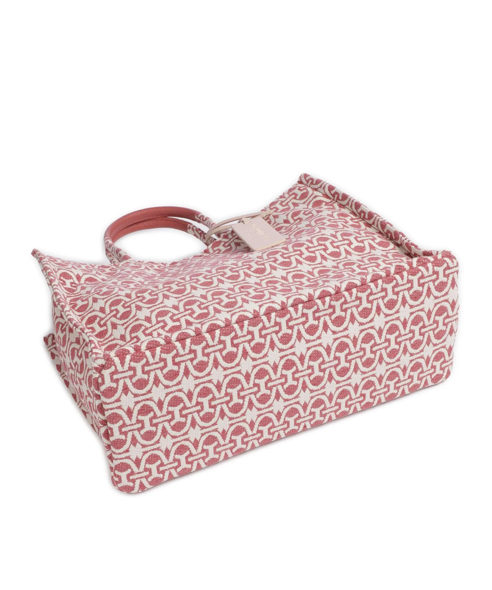  Coccinelle Never Without Bag Monogram Borsa a mano tissu rosa antico/bianco  
