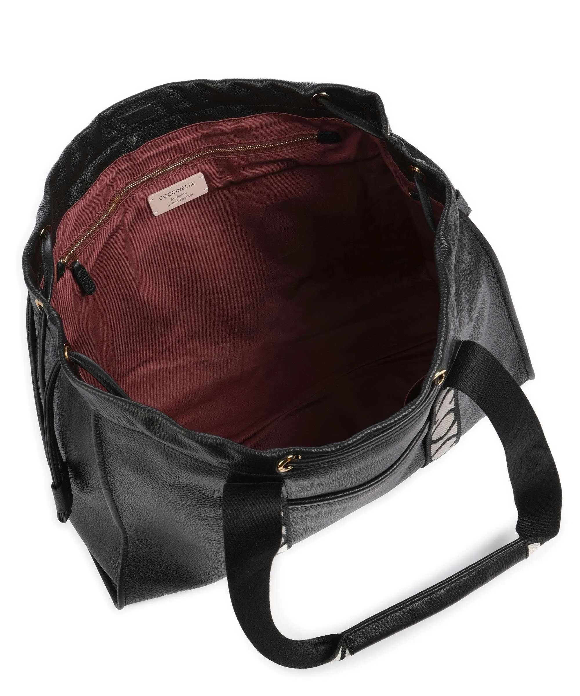  Coccinelle Signature 2Day Borsa shopper pelle granulata nero  