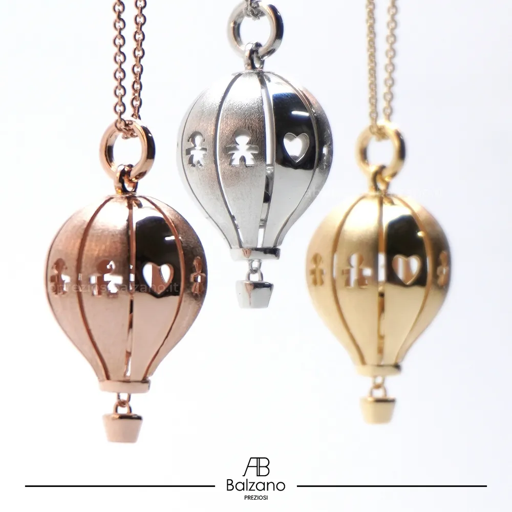 Collana con Ciondolo Suonamore Mongolfiera Rosè Donna Le Bebé