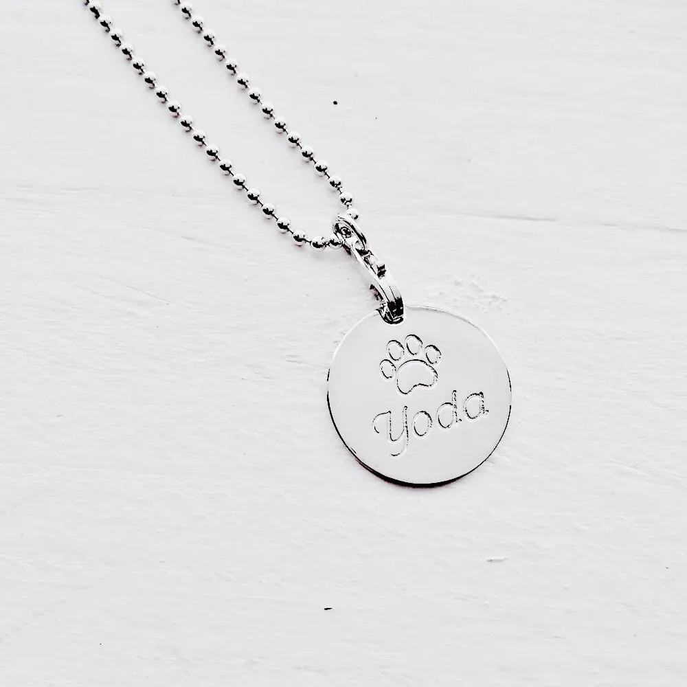 Collana con ciondolo zampetta e nome