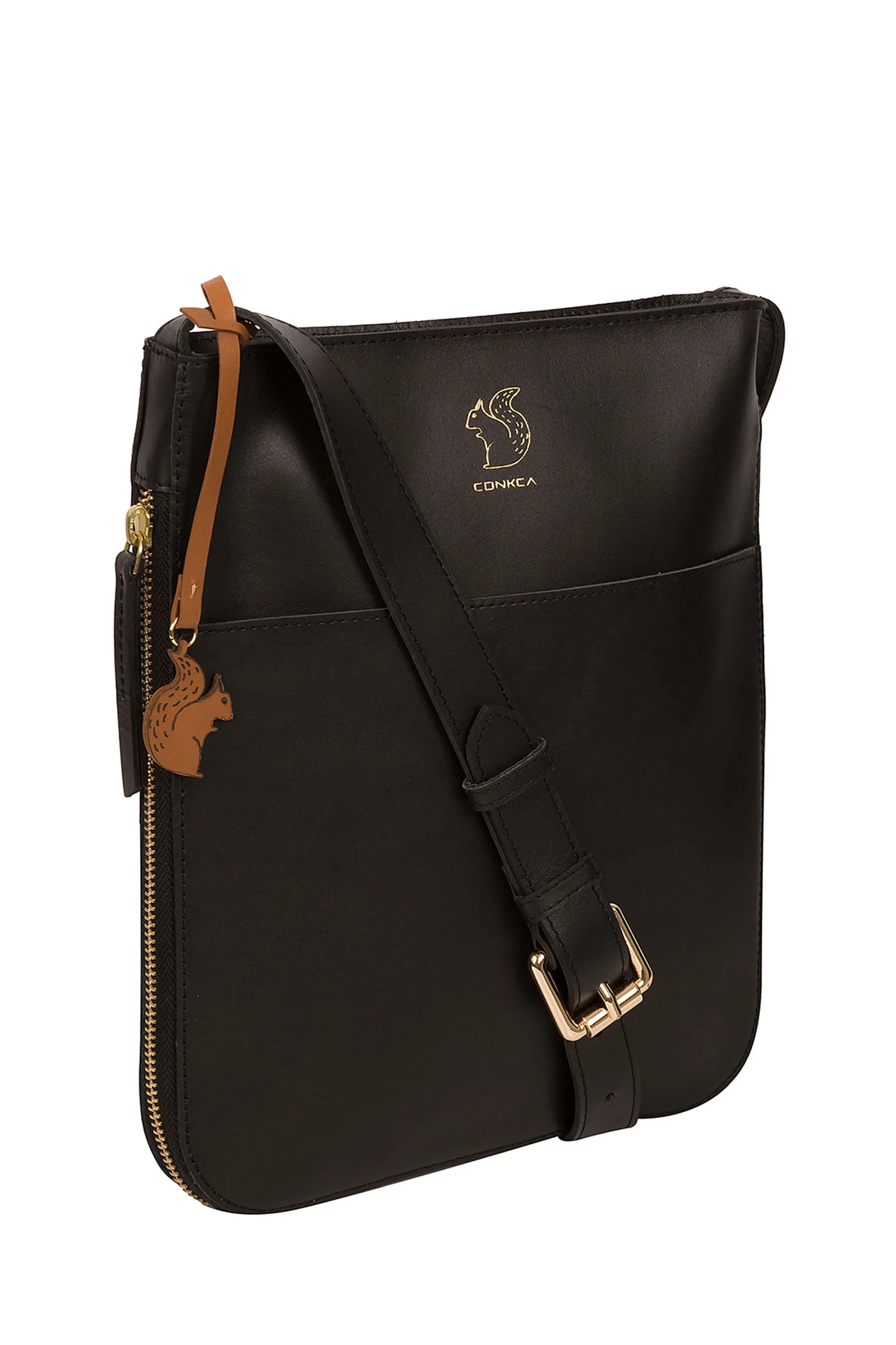 Conkca - Lautner - Borsa a tracolla in pelle conciata al vegetale    