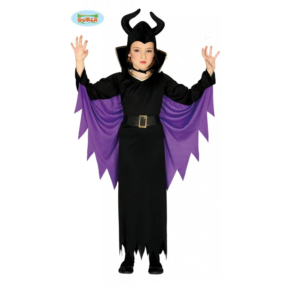 Costume Bambina Malefica Maleficent La Bella Addormentata Nel Bosco 7/9 Anni Carnevale Halloween