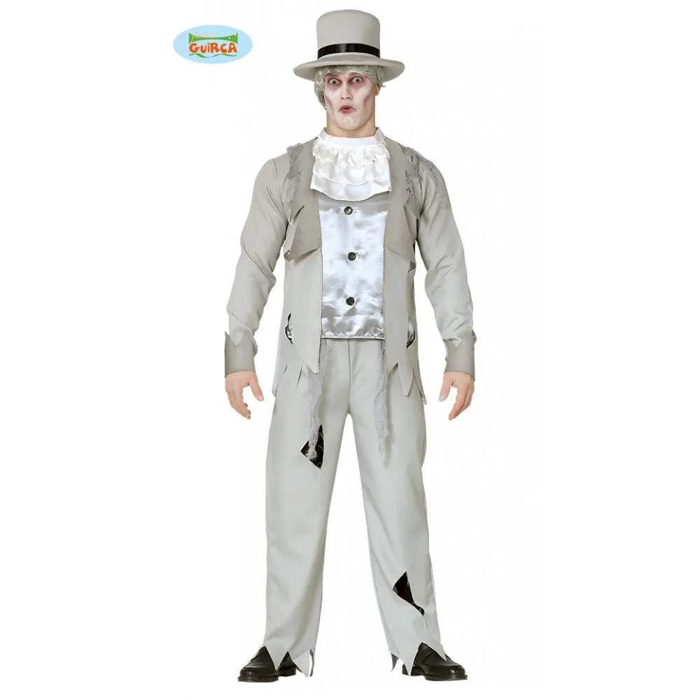 Costume Fantasma Elegante Horror Halloween Uomo Adulto Taglia M 48-50