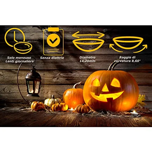 DESIGNLENSES, Lenti a contatto giornaliere colorate rosse per costume di Halloween da zombie, senza gradazione, 1 paio (2 pezzi)
