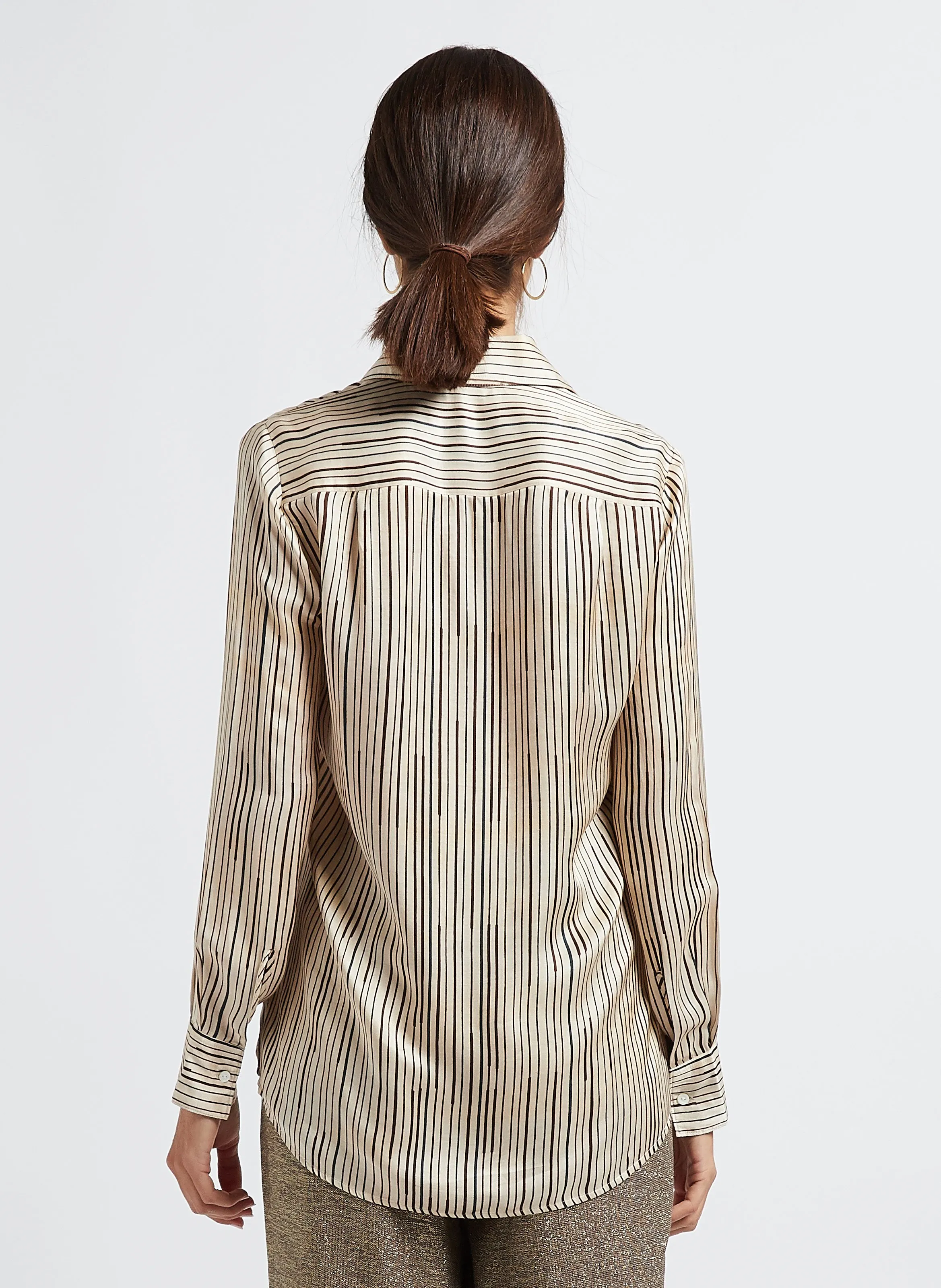  DIEGA   CEZA - Camicia a righe con colletto classico | Beige