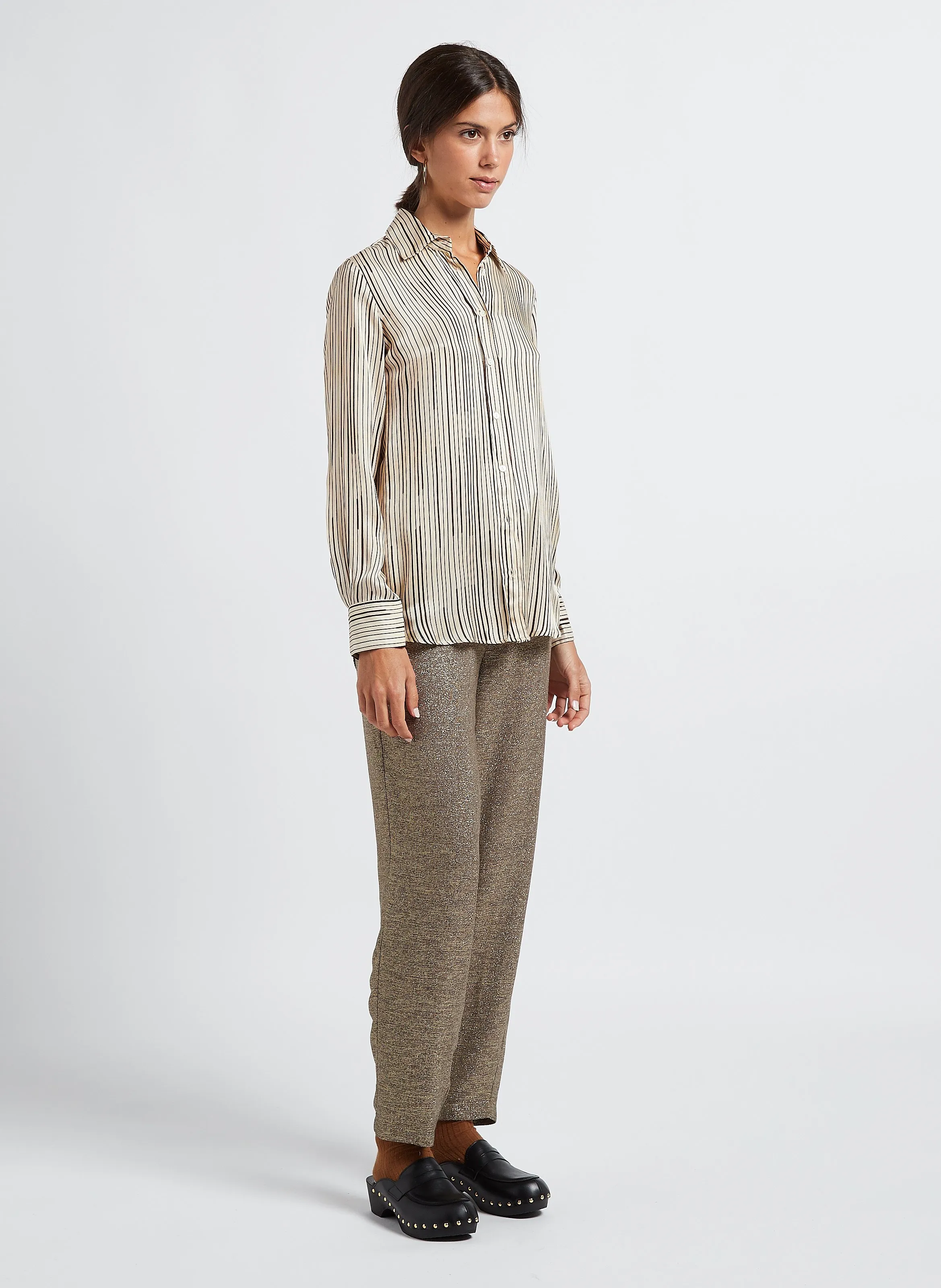 DIEGA   CEZA - Camicia a righe con colletto classico | Beige