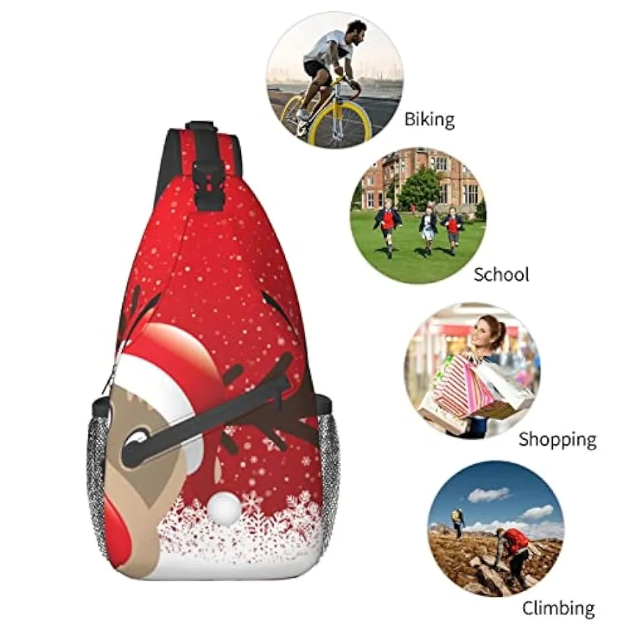 DJNGN Borsa a tracolla natalizia, borsa a tracolla, zaino da trekking all’aperto per il fine settimana, adatto per uomini e donn