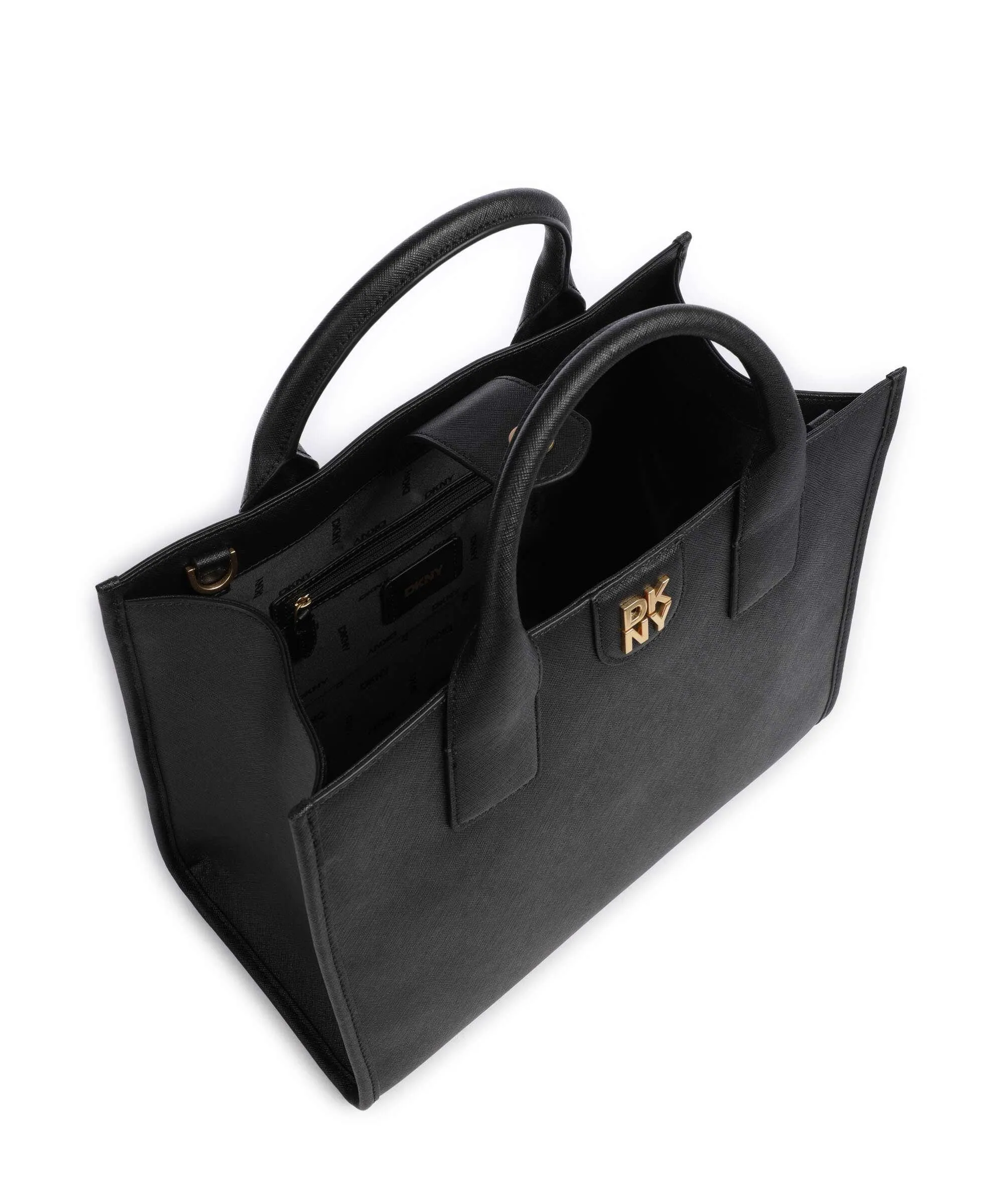  DKNY Carol Borsa a mano pelle di vacchetta saffiano nero  