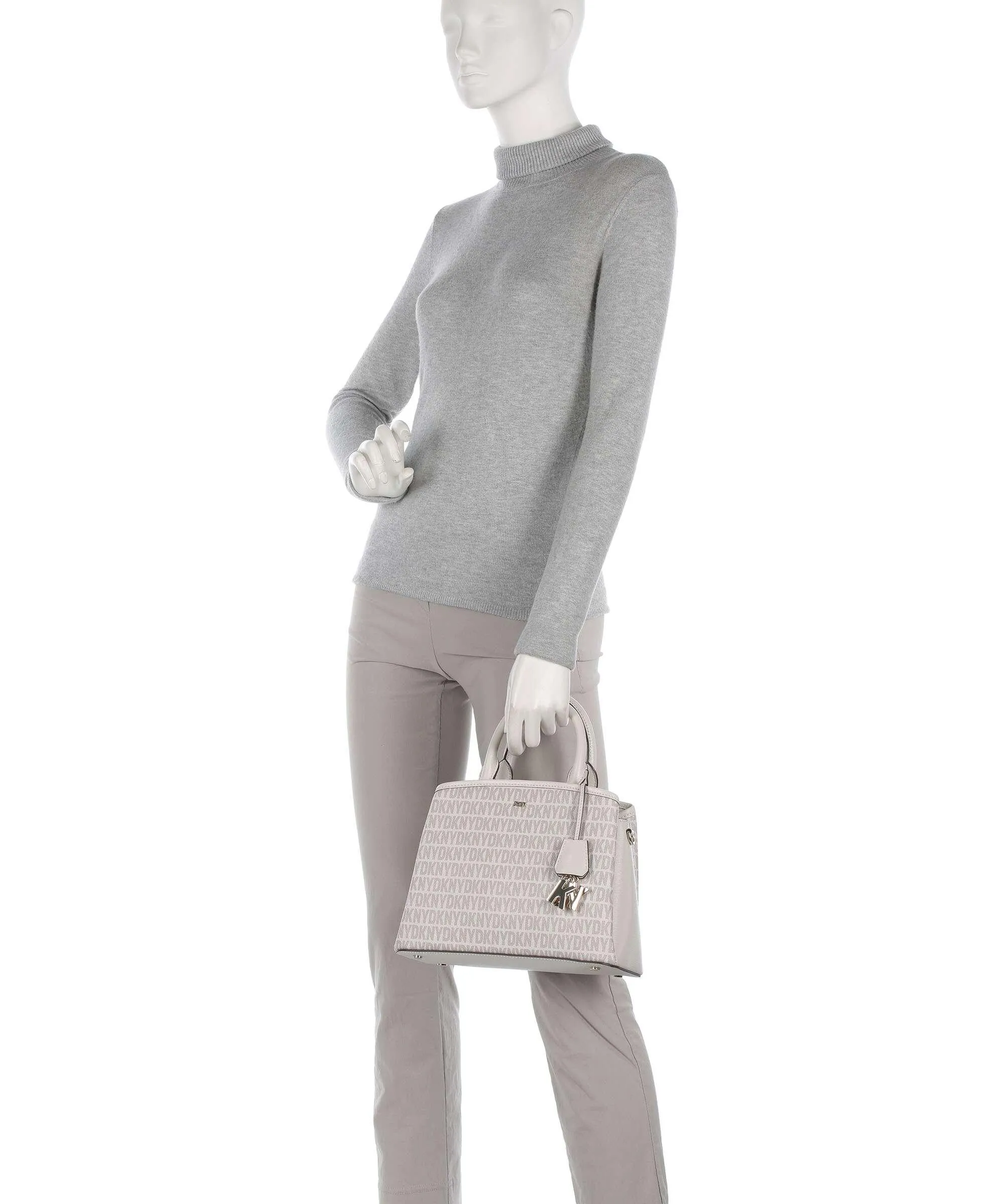  DKNY Paige Borsa a mano pelle sintetica grigio chiaro  