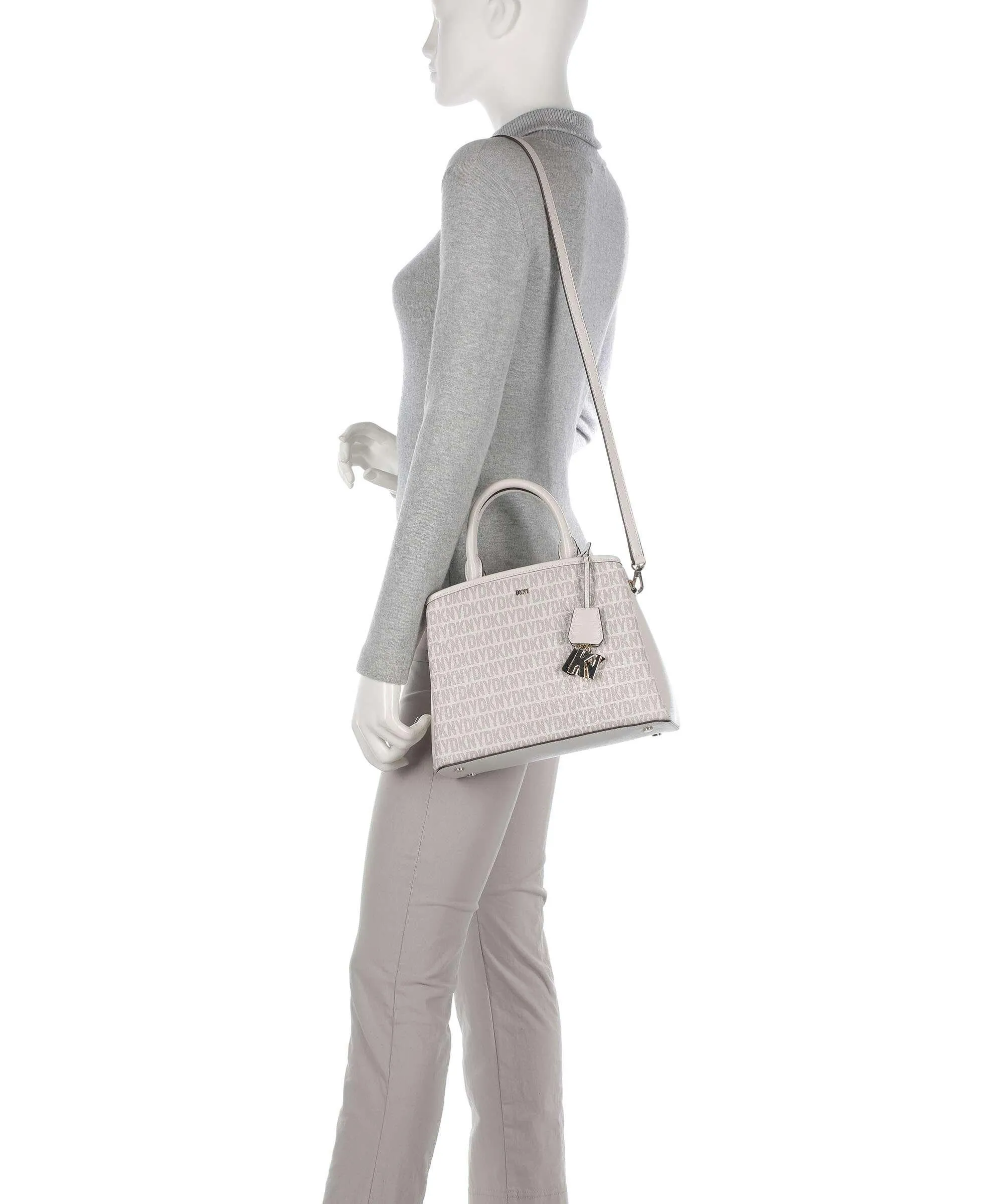  DKNY Paige Borsa a mano pelle sintetica grigio chiaro  