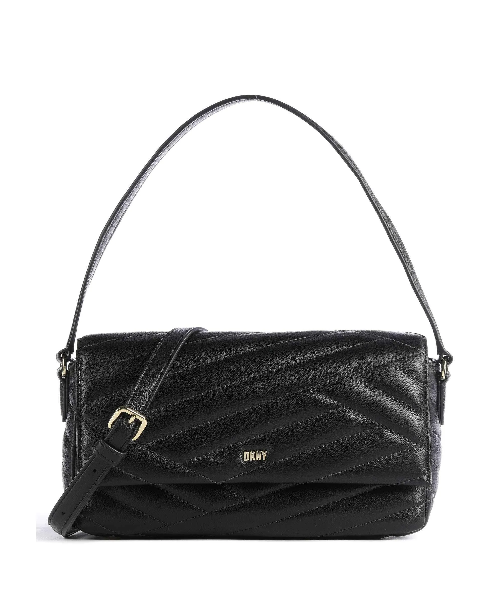  DKNY Sara Borsa a spalla cuoio di agnello nero  