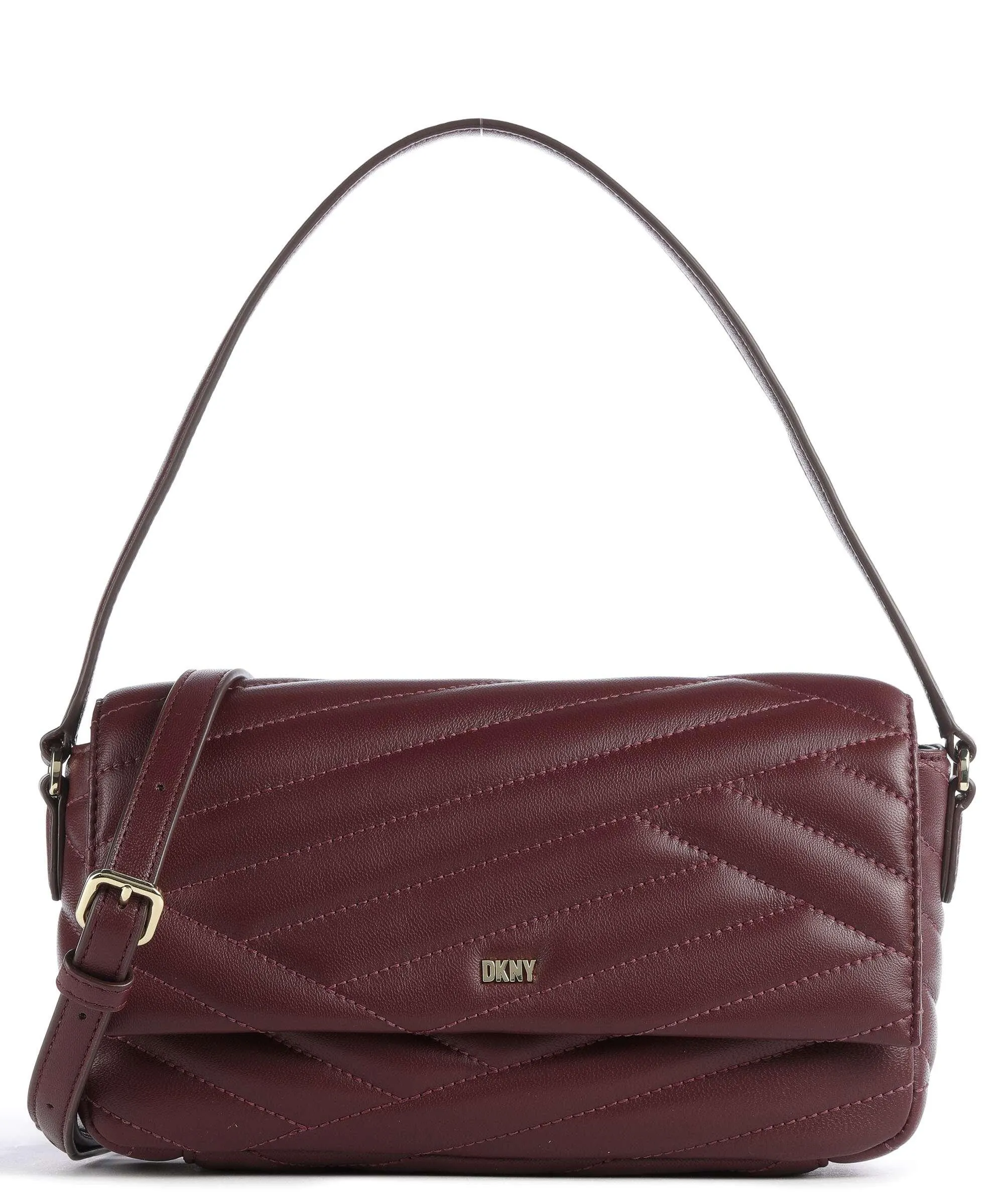  DKNY Sara Borsa a spalla cuoio di agnello rosso scuro  