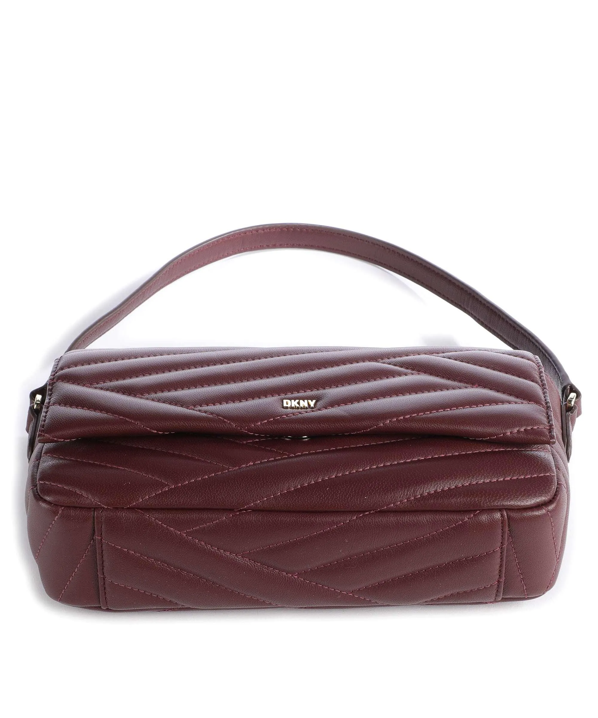 DKNY Sara Borsa a spalla cuoio di agnello rosso scuro  