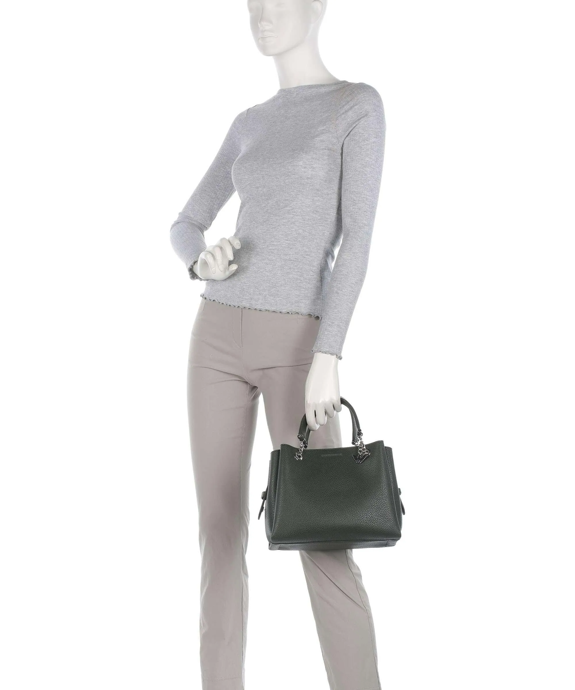  Emporio Armani Annie Borsa a mano pelle sintetica cachi  