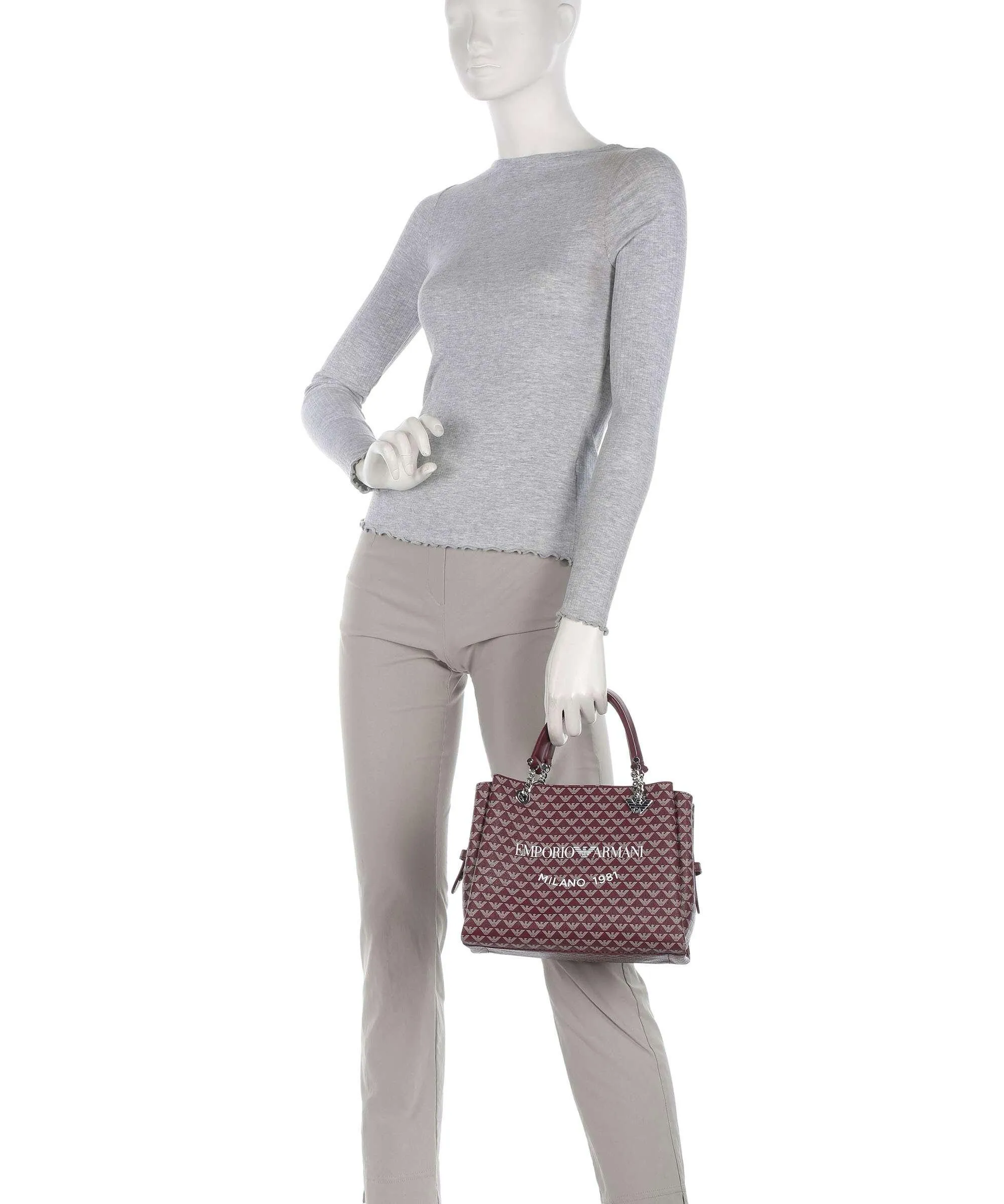  Emporio Armani Annie Borsa a mano poliestere rosso scuro  