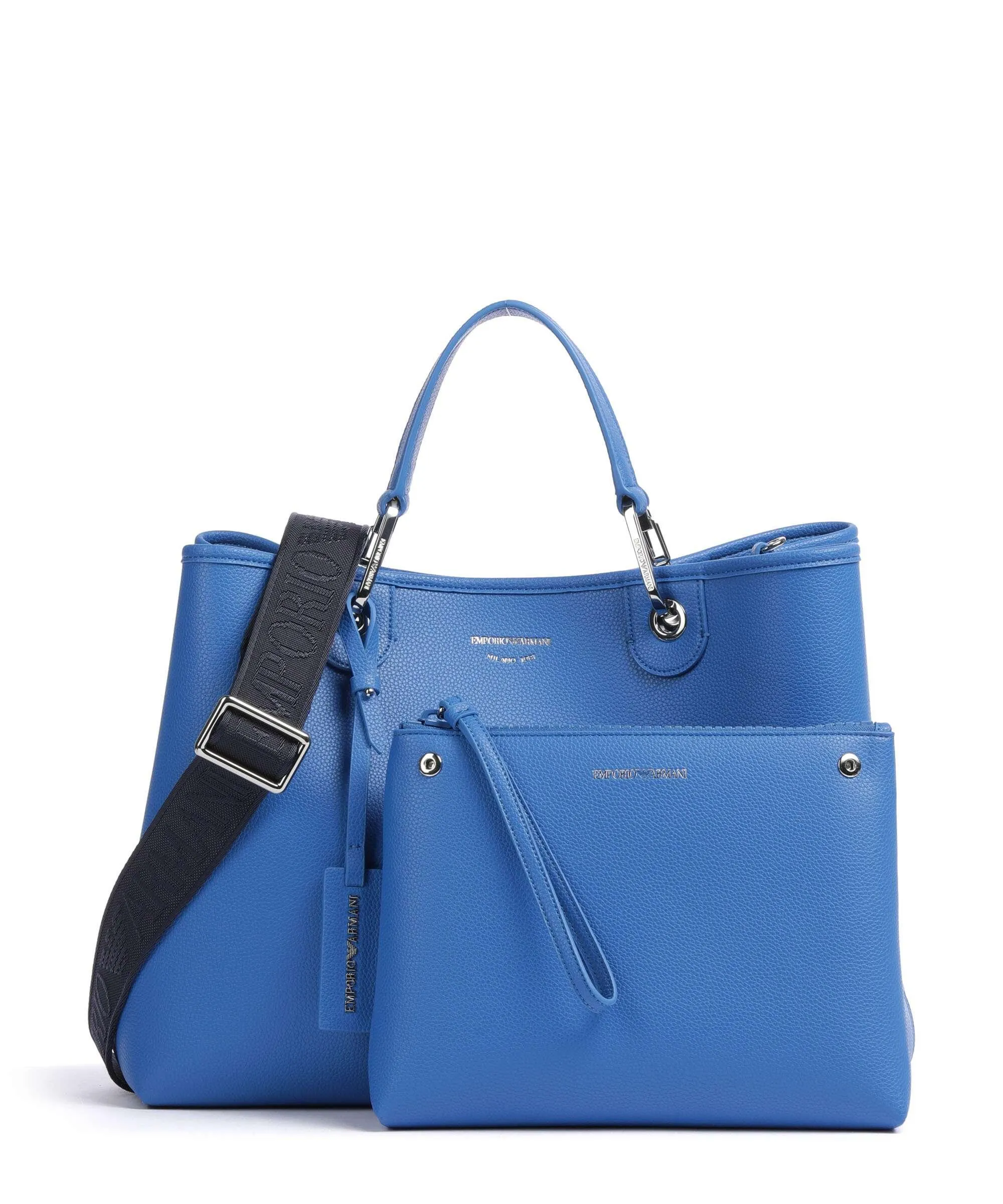 Emporio Armani My EA Borsa a mano pelle sintetica blu  