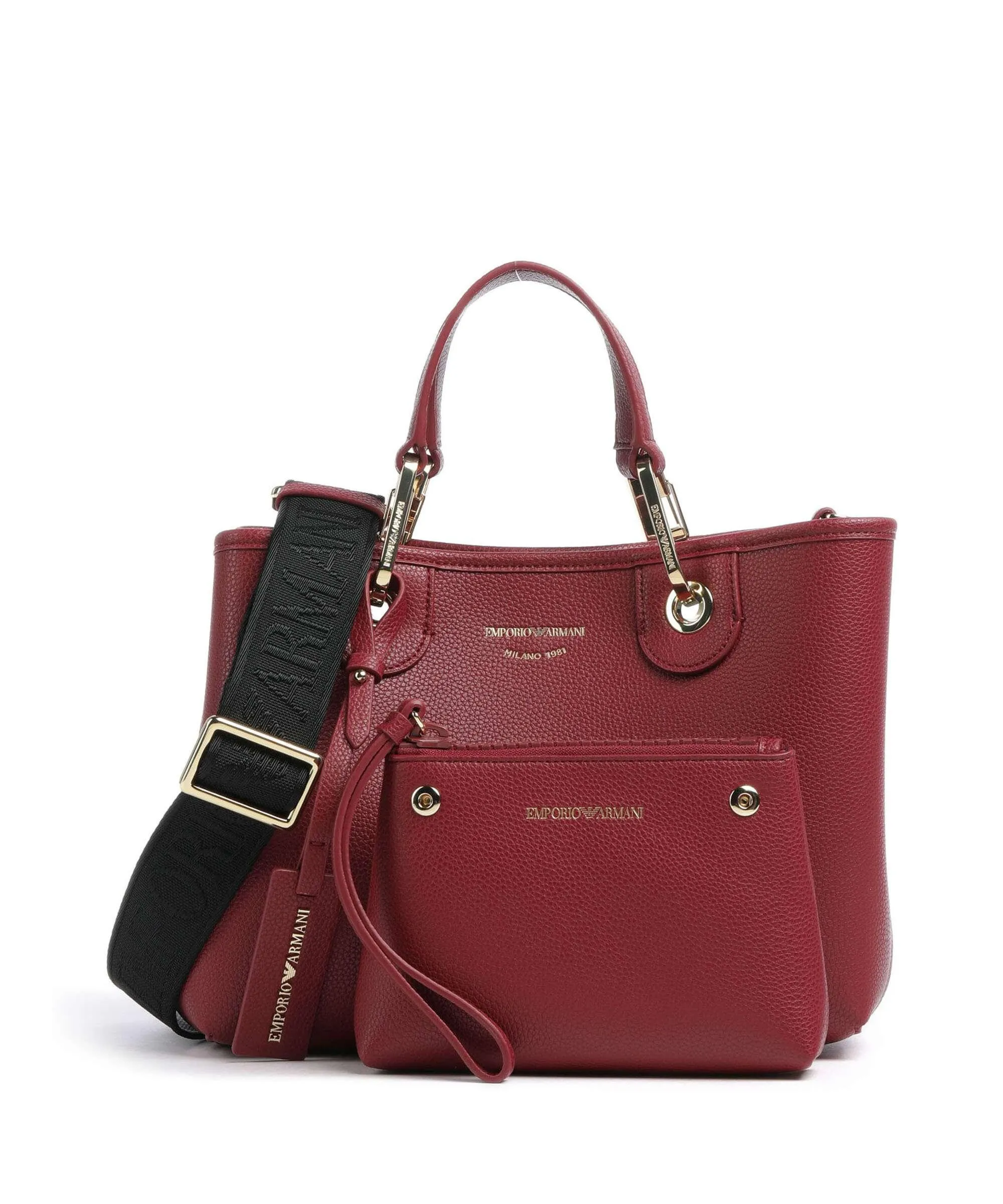  Emporio Armani My EA Borsa a mano pelle sintetica rosso scuro  