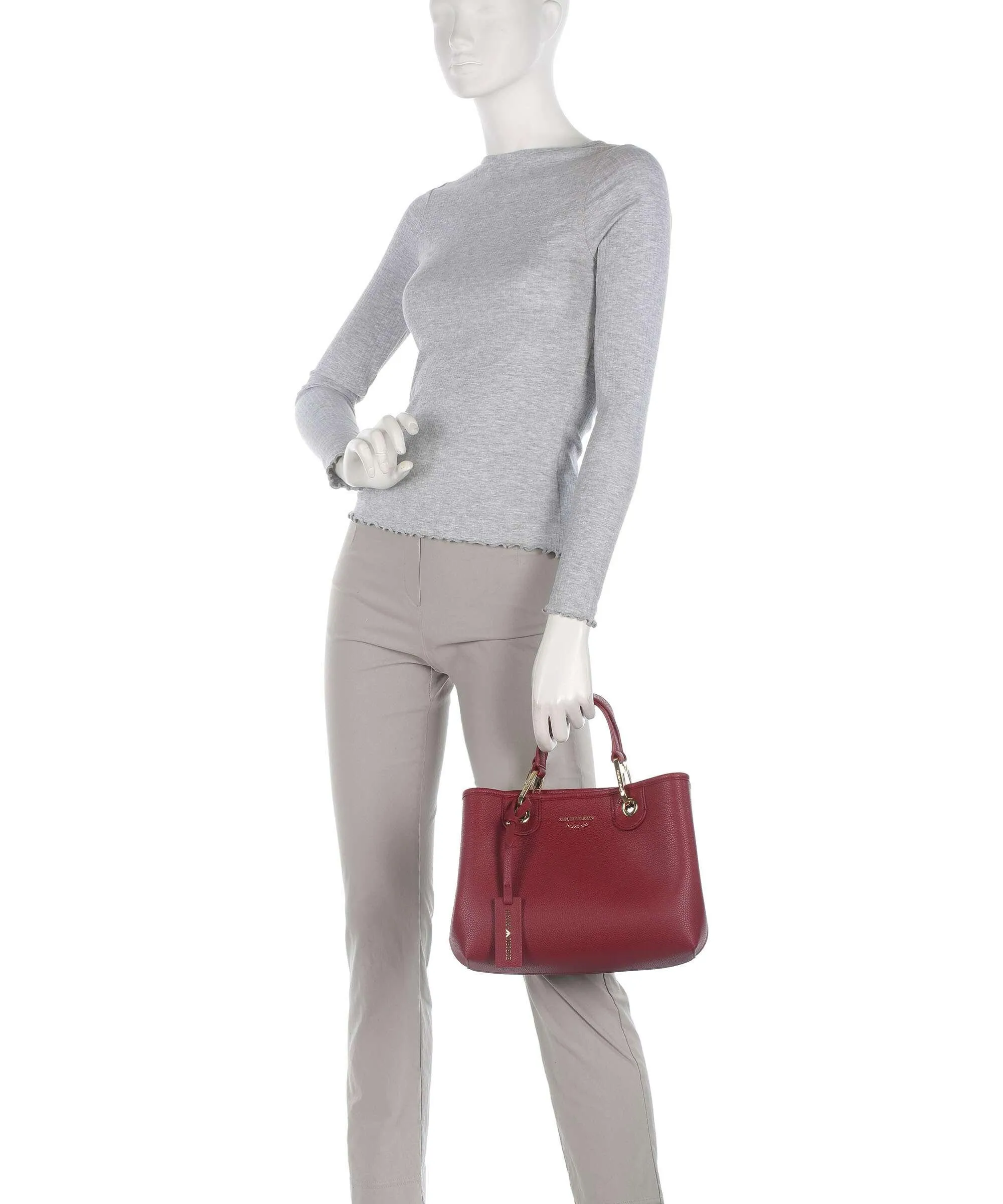  Emporio Armani My EA Borsa a mano pelle sintetica rosso scuro  