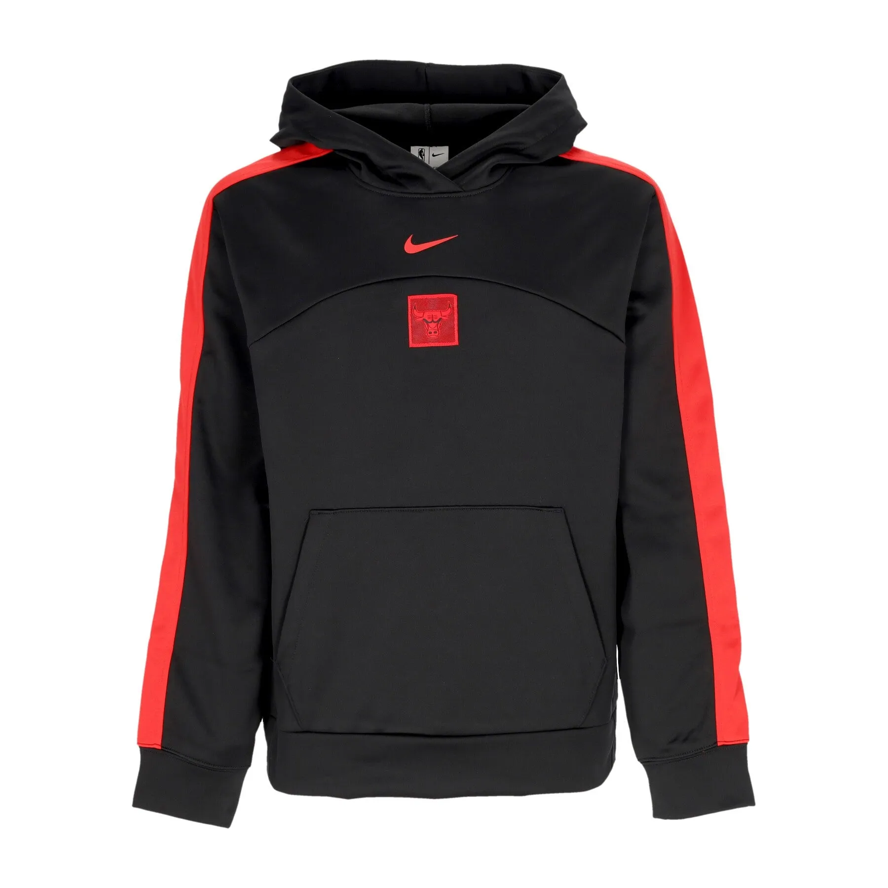 Felpa Cappuccio Uomo Nba Courtside Starting Five Therma-fit Hoodie Chibul Black/university Red/university Red