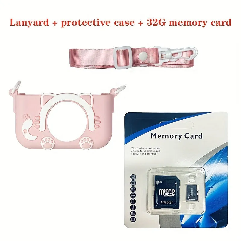Fotocamera digitale per bambini 1080P, fotocamera ricaricabile per bambini giocattolo a colori con schermo da 5,08 cm 13MP con s
