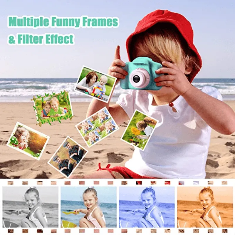 Fotocamera digitale per bambini 1080P, fotocamera ricaricabile per bambini giocattolo a colori con schermo da 5,08 cm 13MP con s