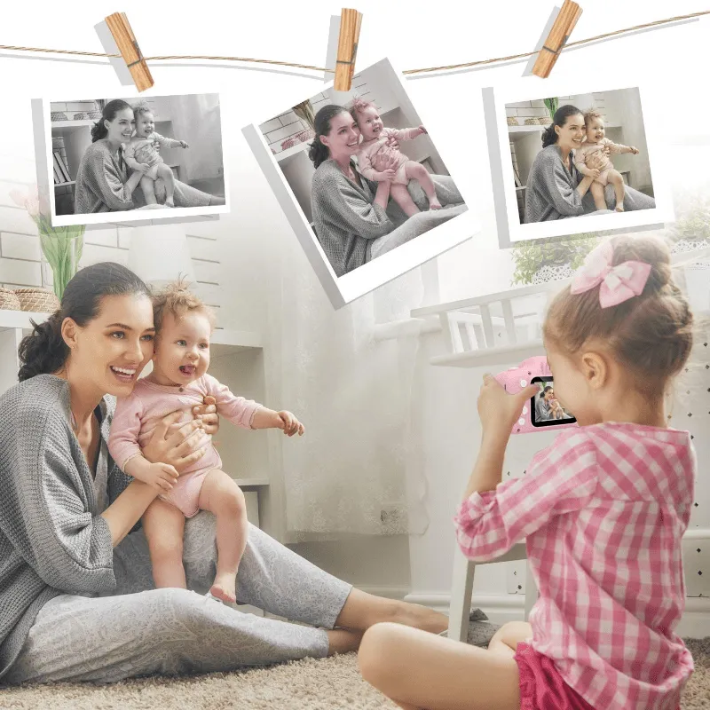 Fotocamera digitale per bambini 1080P, fotocamera ricaricabile per bambini giocattolo a colori con schermo da 5,08 cm 13MP con s