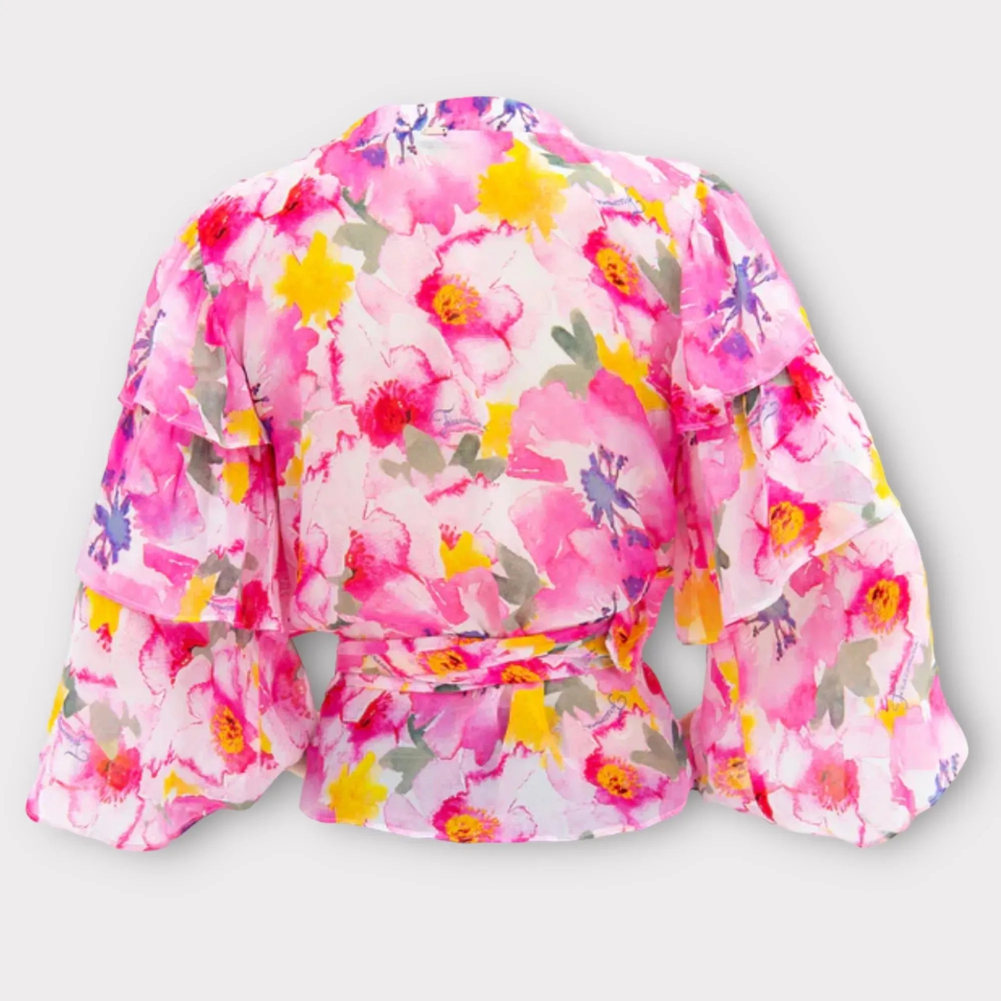 Fracomina – Blusa ad incrocio fantasia floreale