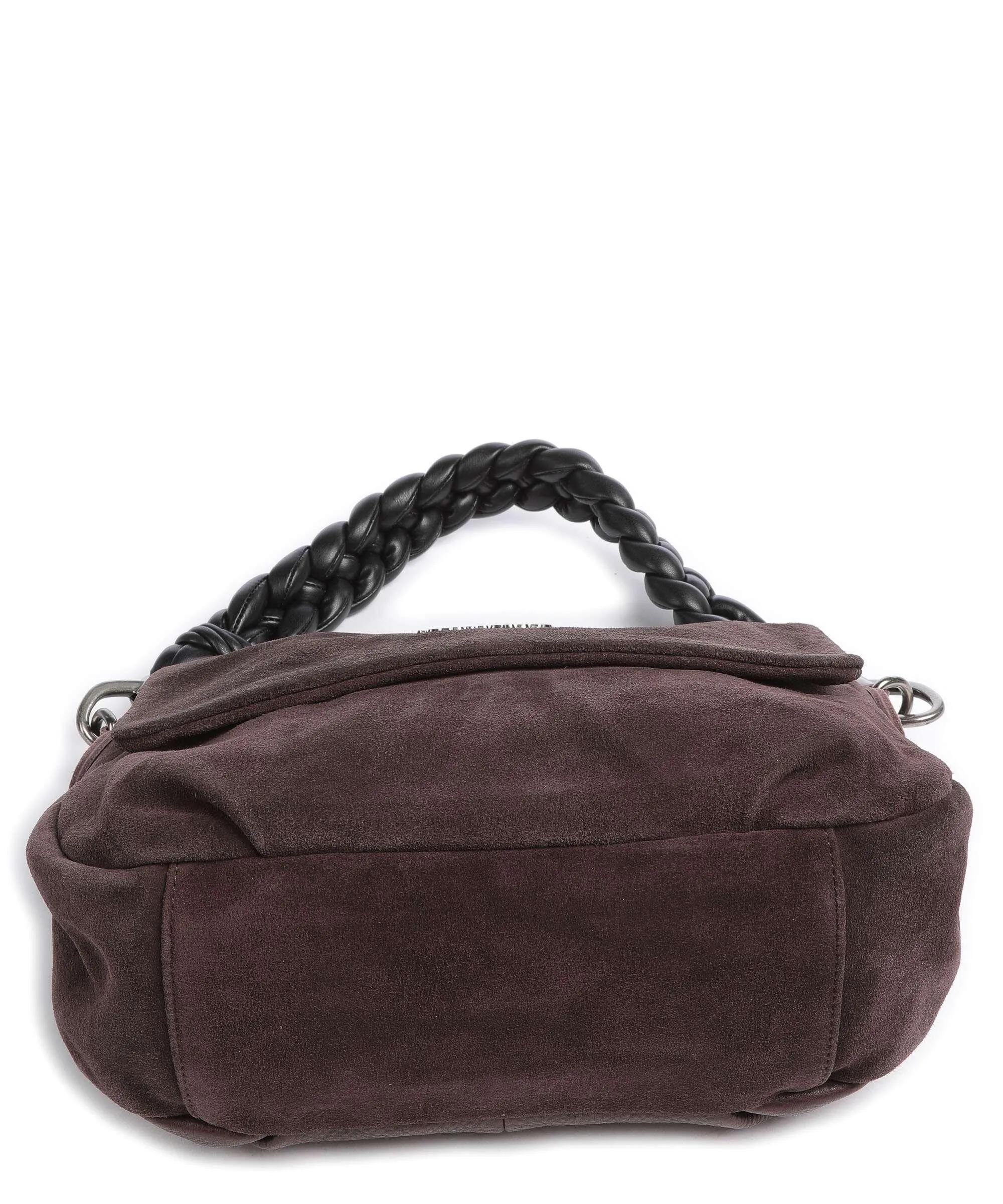  FredsBruder Jo Borsa a spalla pelle ruvida, pelle granulata marrone scuro  