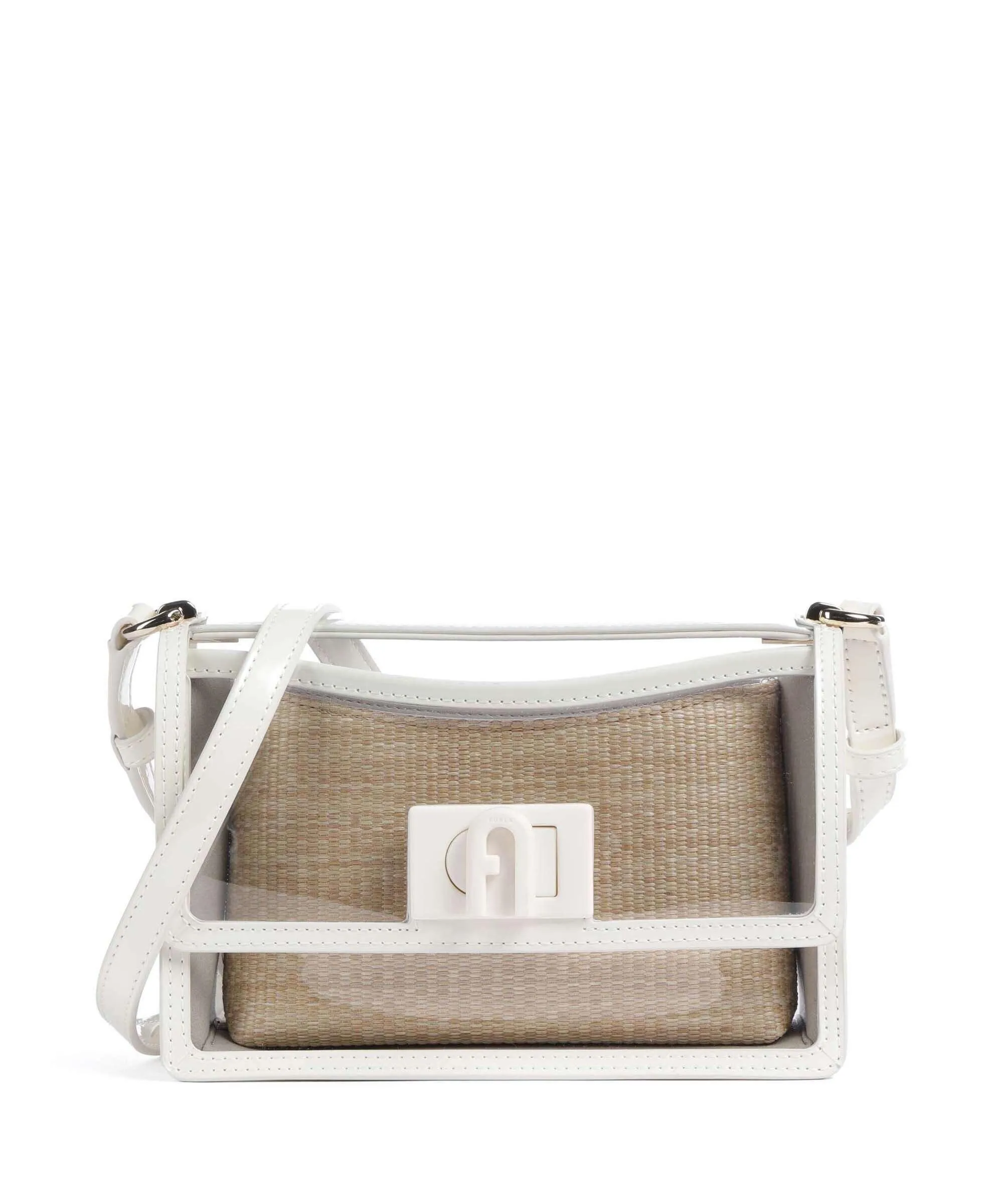  Furla 1927 Mini Borsa a tracolla plastica beige/bianco  