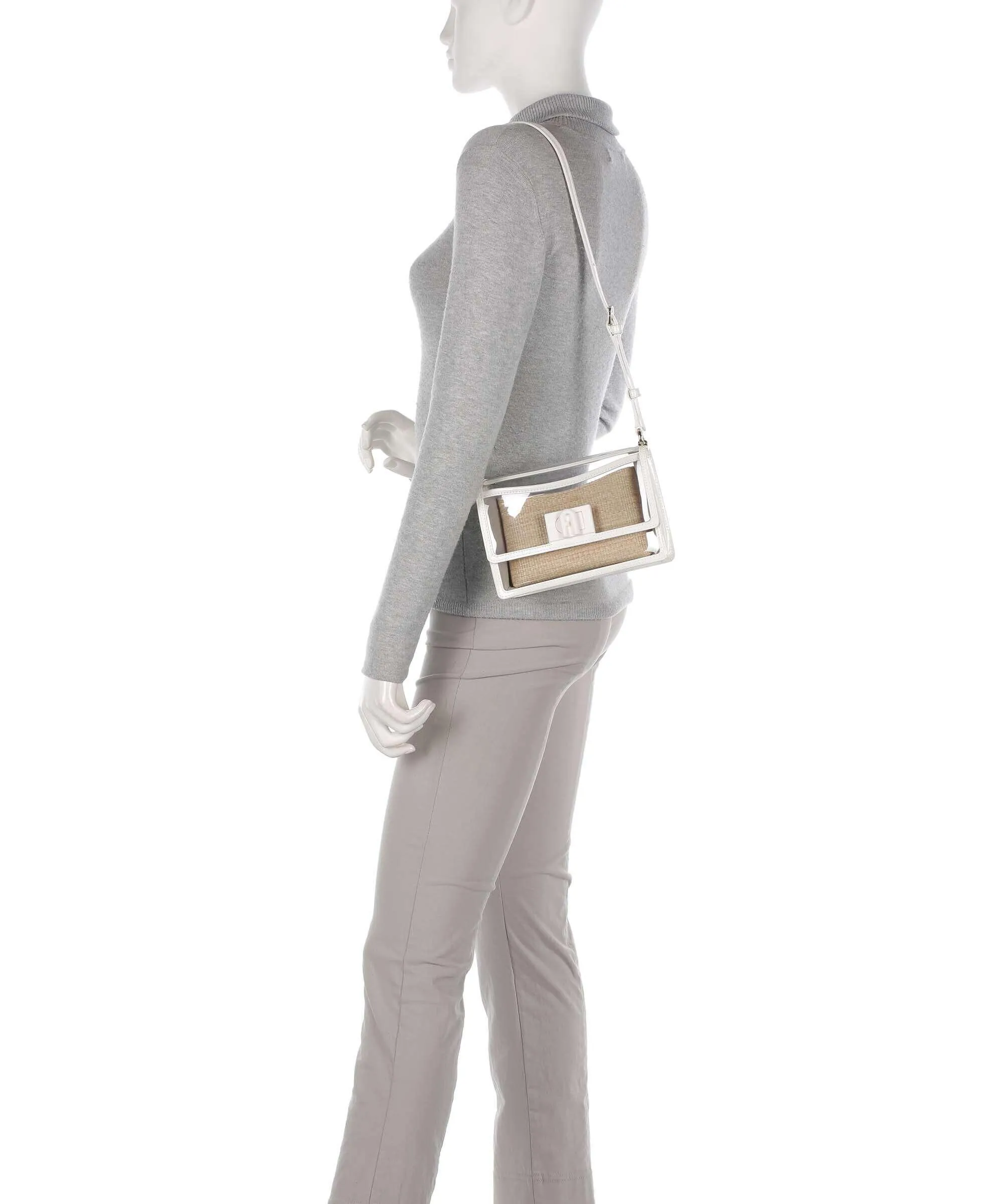  Furla 1927 Mini Borsa a tracolla plastica beige/bianco  