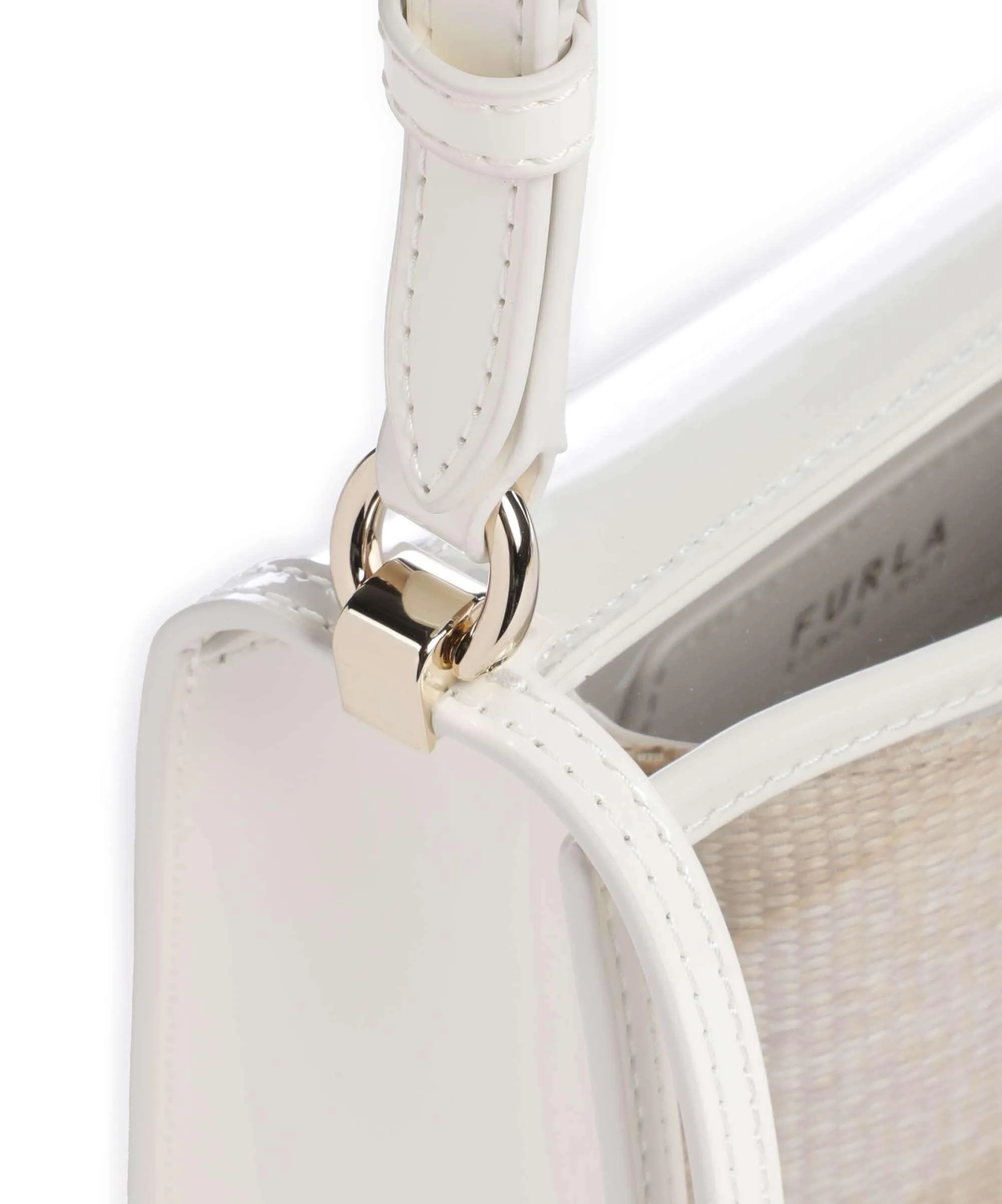  Furla 1927 Mini Borsa a tracolla plastica beige/bianco  