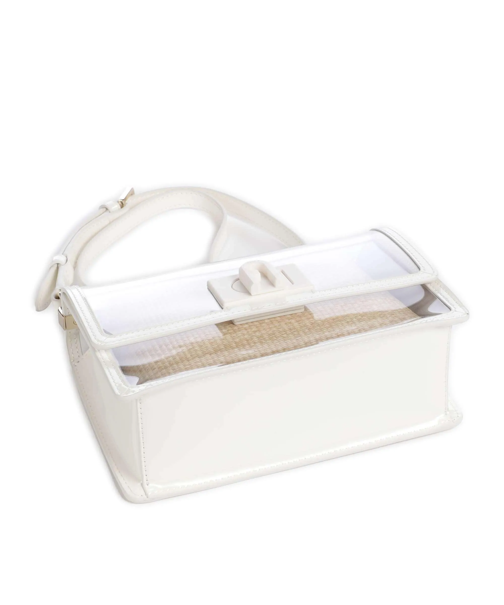  Furla 1927 Mini Borsa a tracolla plastica beige/bianco  