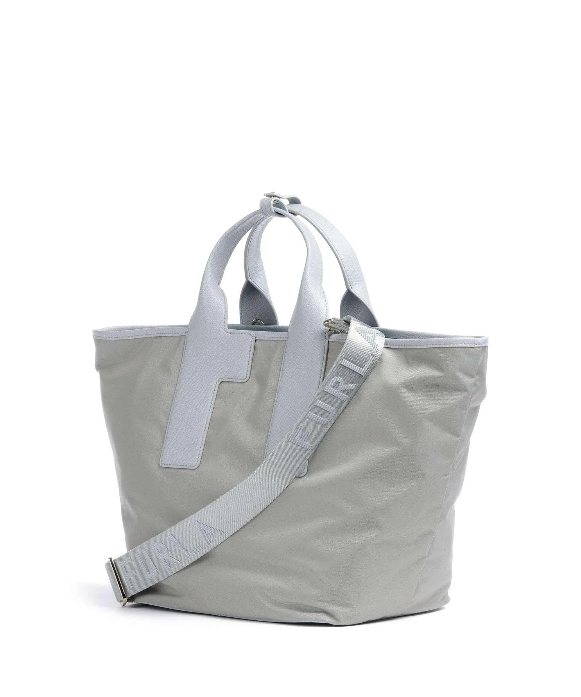  Furla Arco Fly L Borsa a mano nylon grigio chiaro  