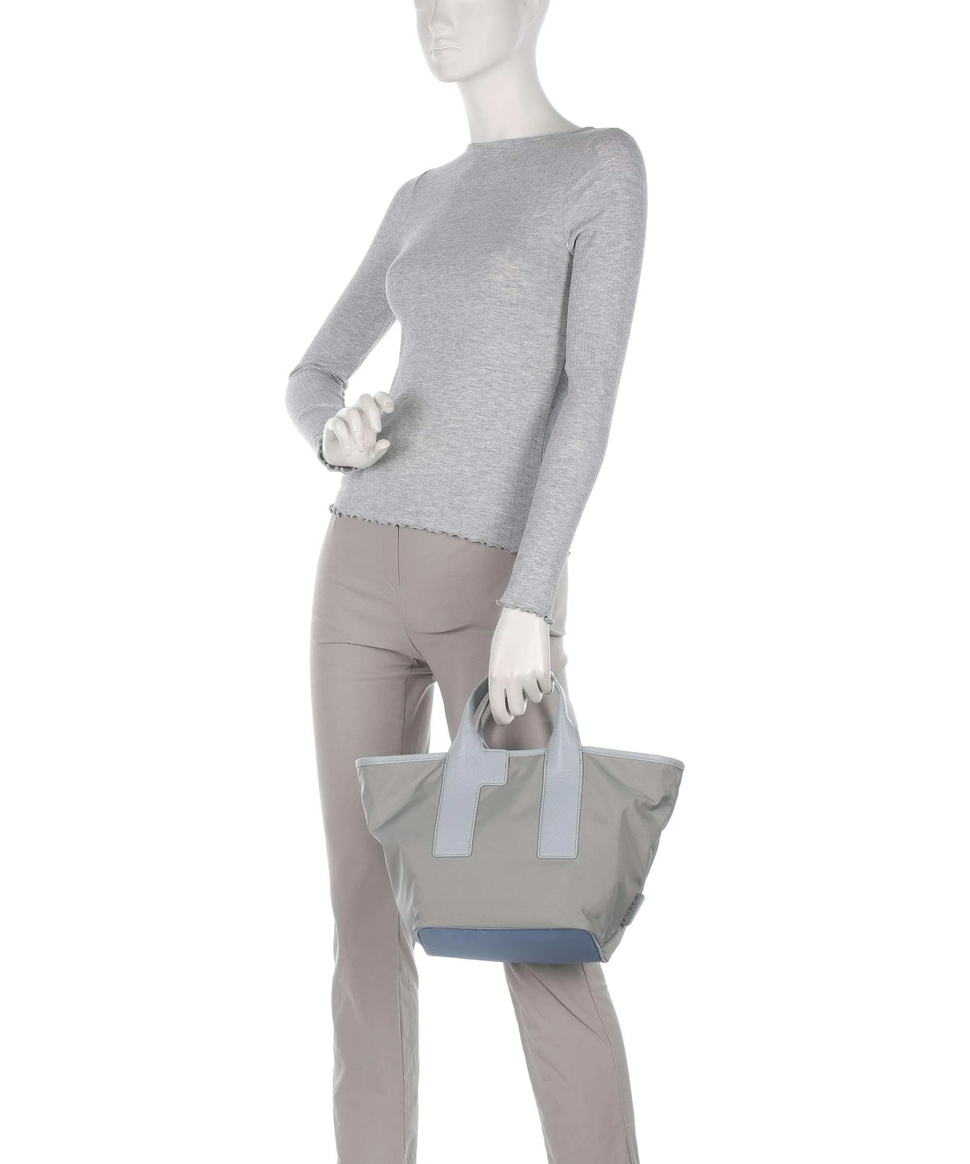 Furla Arco Fly M Borsa a mano nylon blu chiaro  