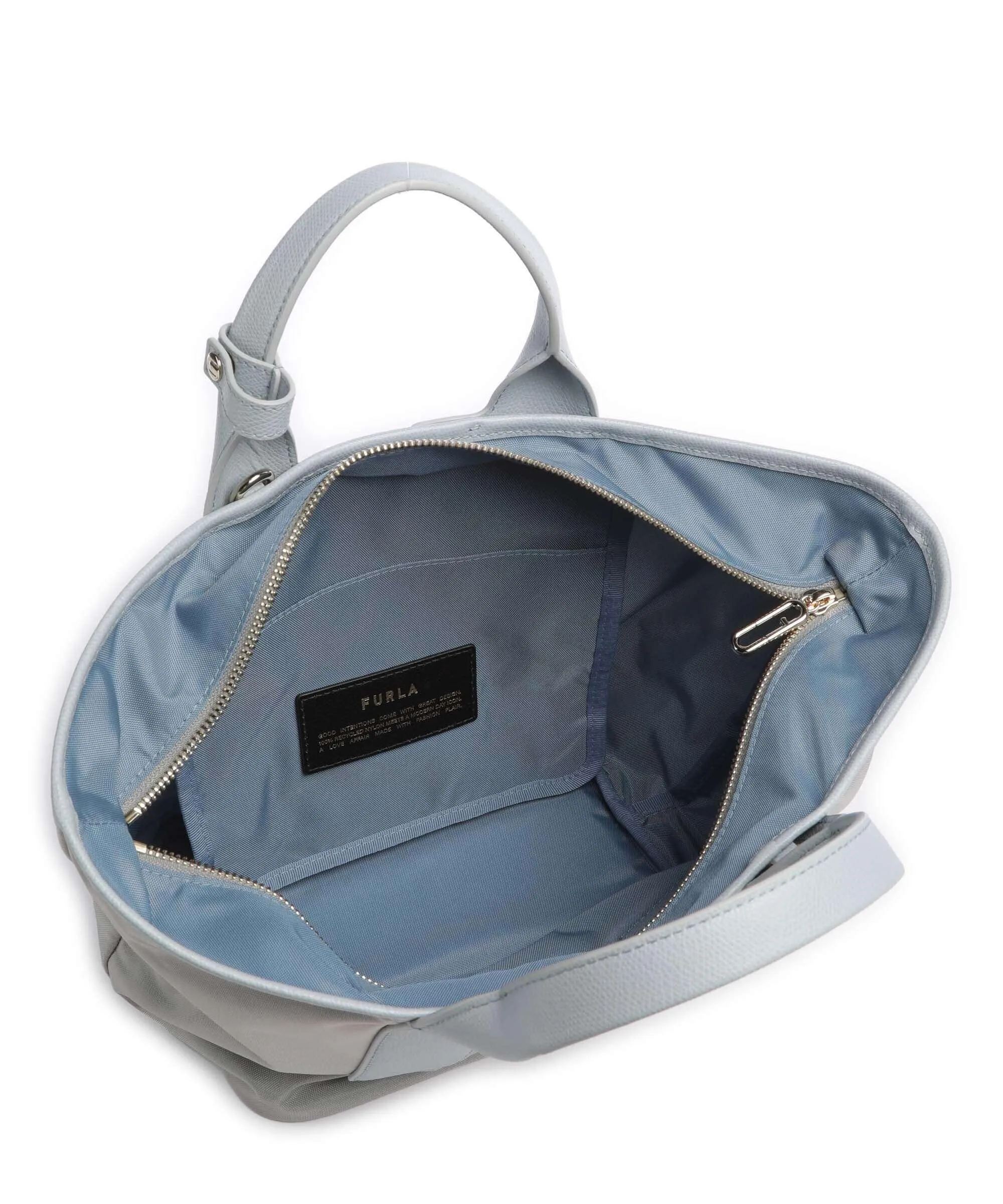  Furla Arco Fly M Borsa a mano nylon blu chiaro  