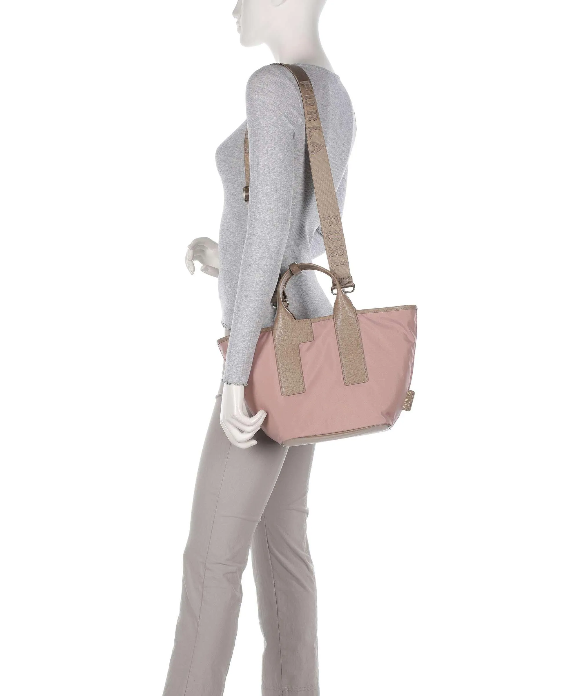  Furla Arco Fly M Borsa a mano nylon rosa  