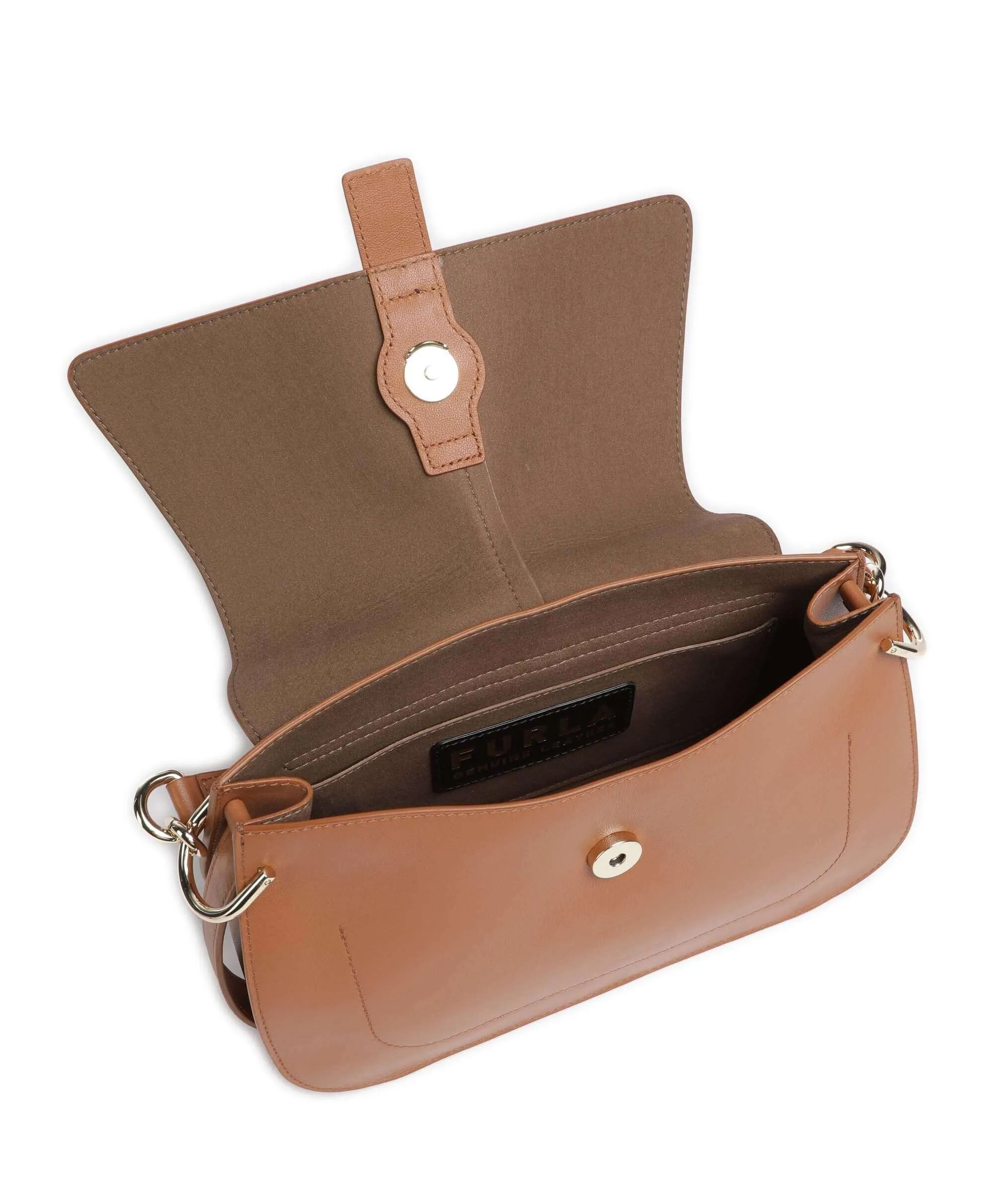  Furla Flow M Borsa a mano pelle a grana fine marrone  