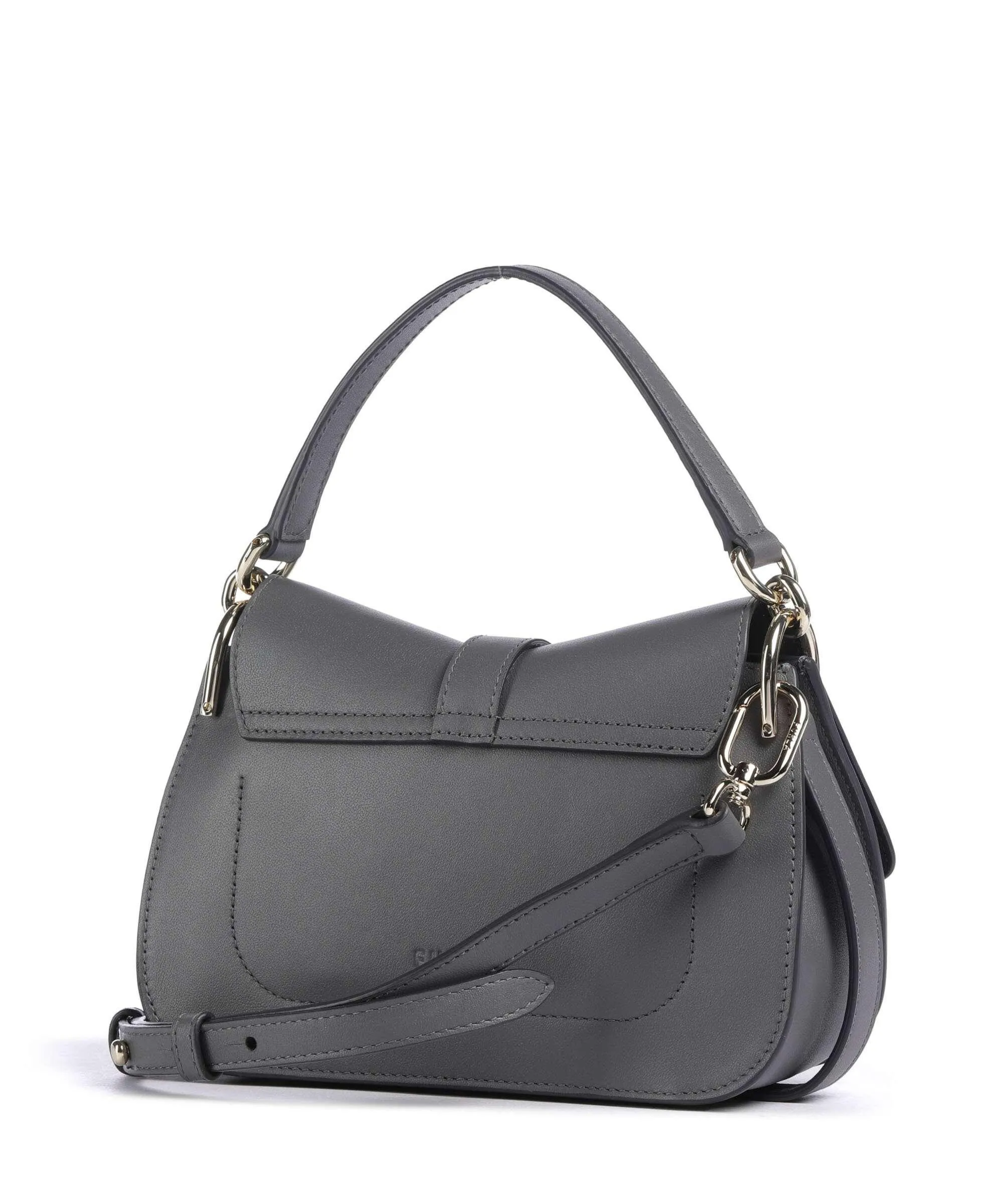  Furla Flow Mini Borsa a mano pelle a grana fine grigio scuro  