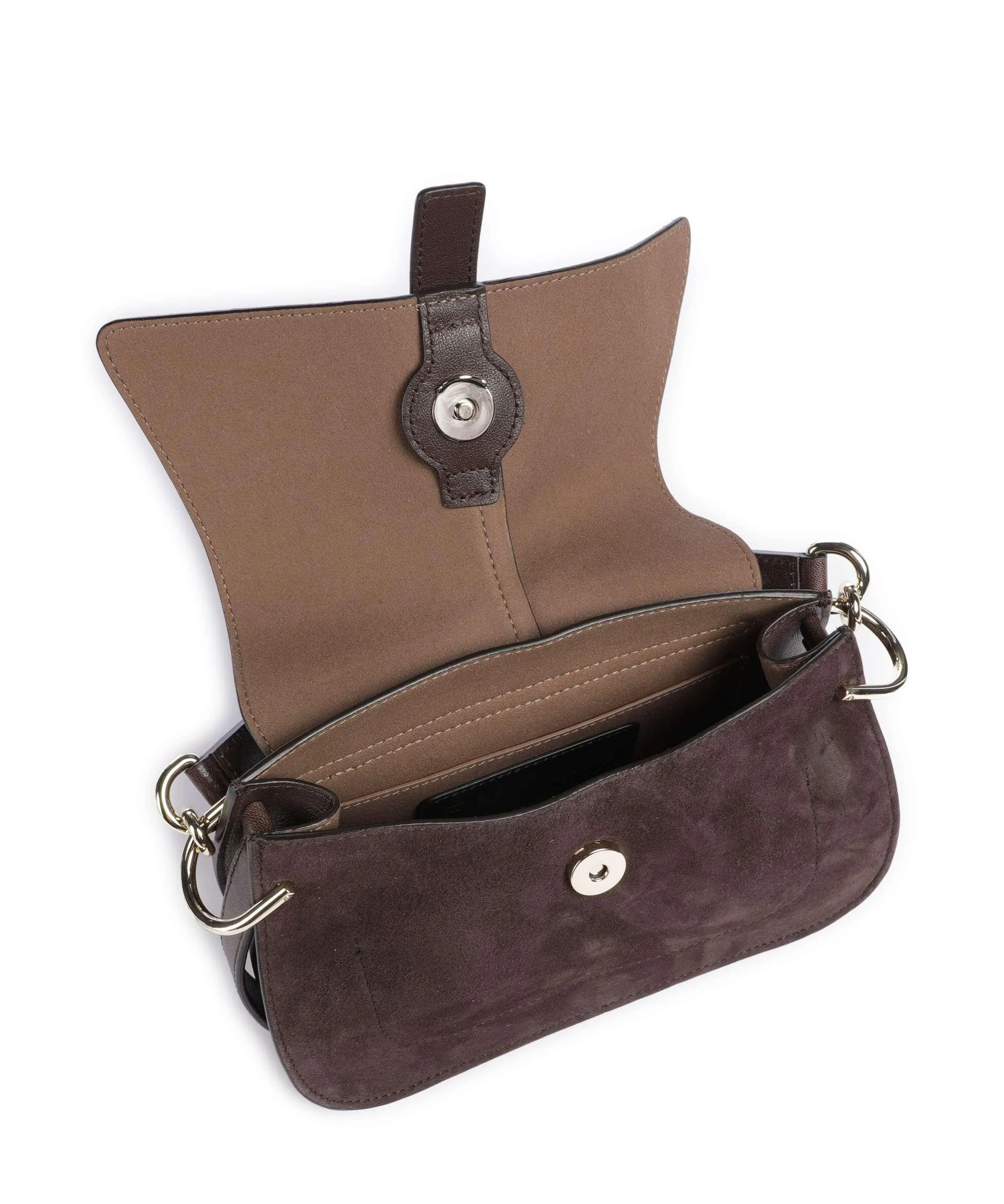 Furla Flow Mini Borsa a mano pelle ruvida, pelle a grana fine marrone scuro  