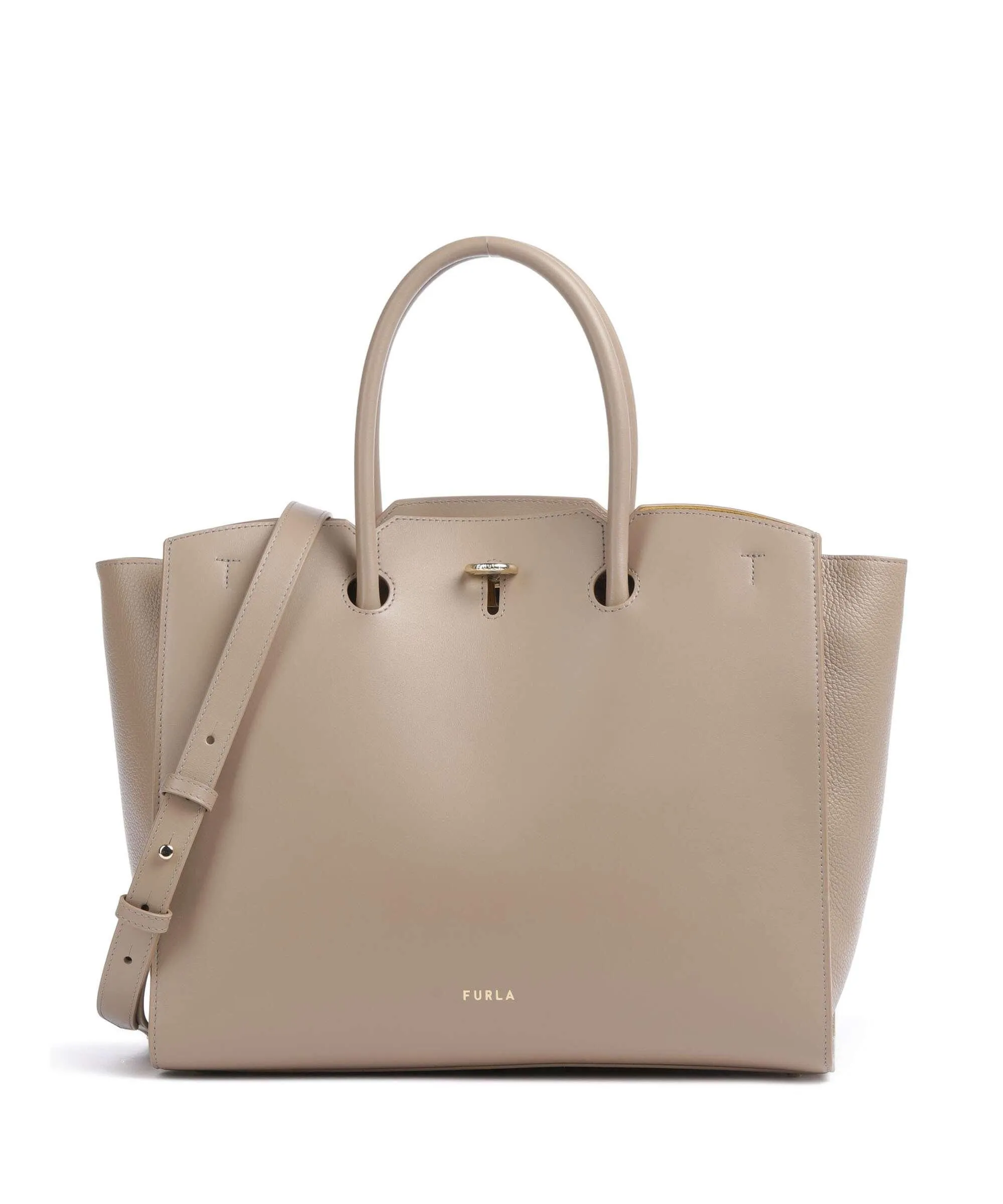  Furla Genesi L Borsa a mano pelle a grana fine taupe  