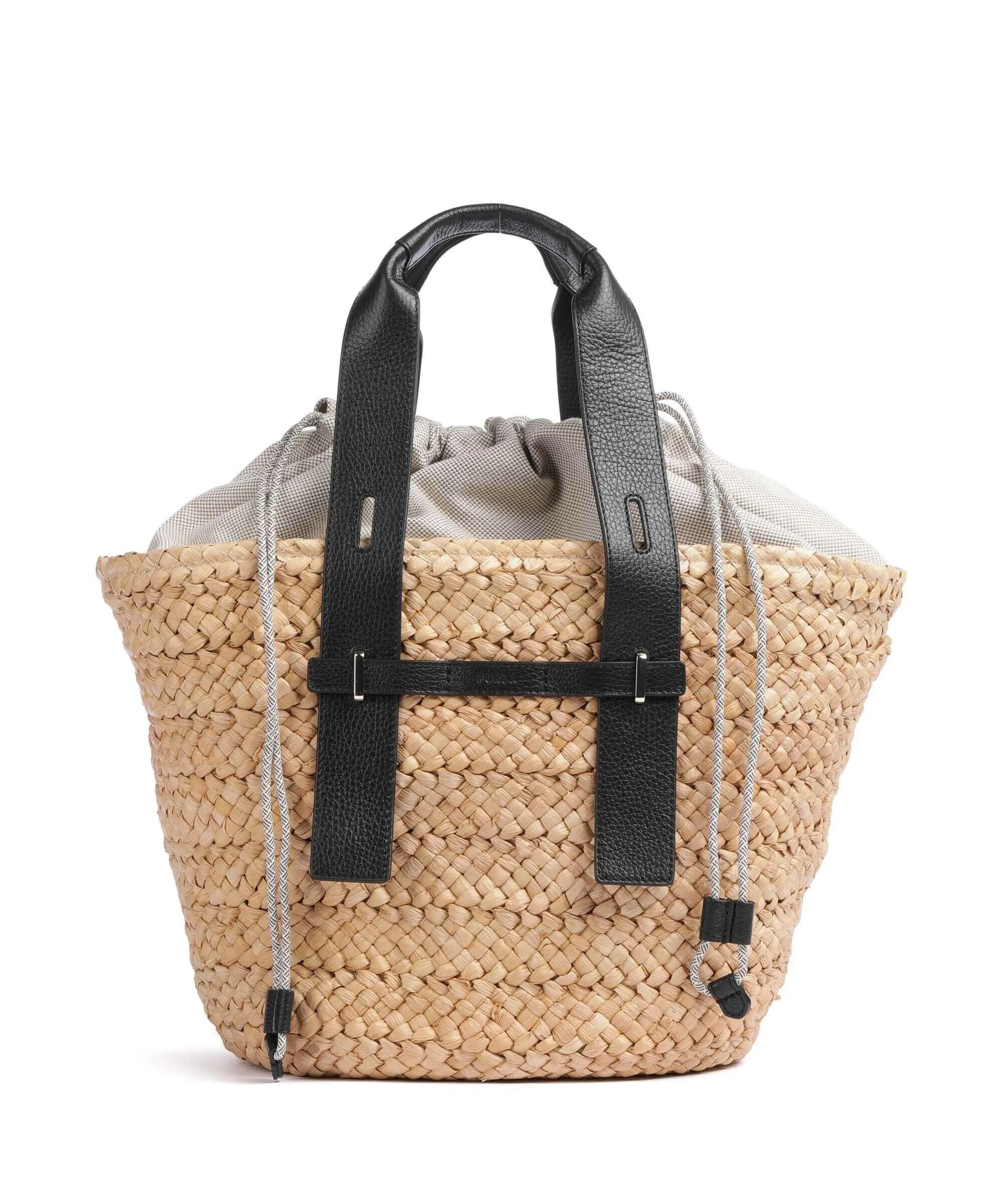  Furla Giove M Borsa a mano libro, cotone natura/nero  