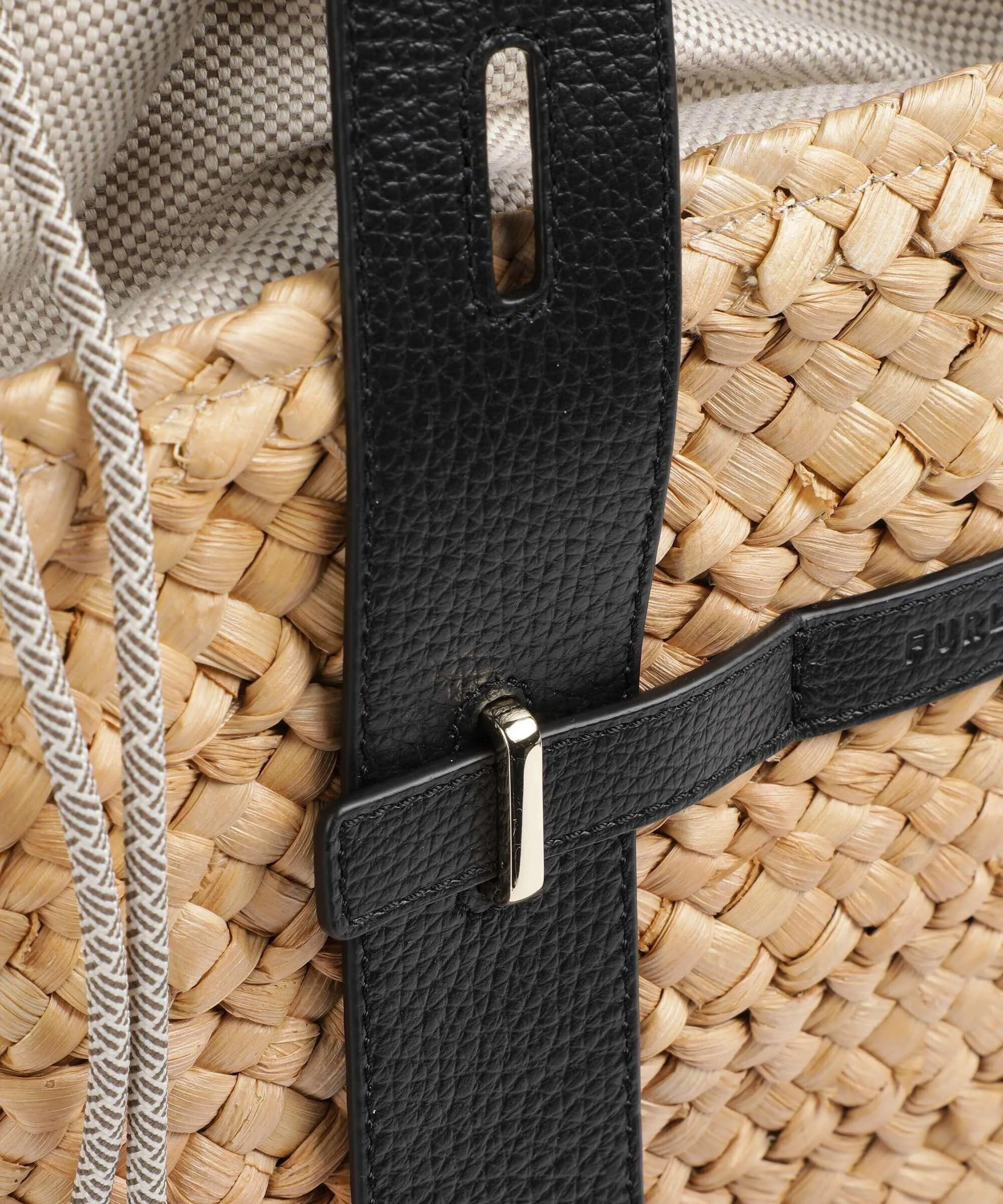  Furla Giove M Borsa a mano libro, cotone natura/nero  