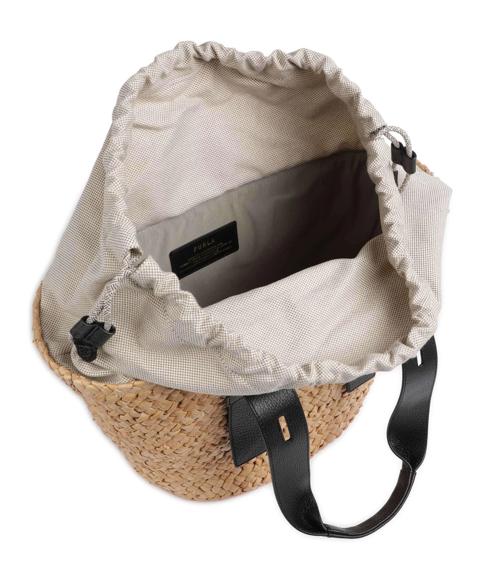  Furla Giove M Borsa a mano libro, cotone natura/nero  
