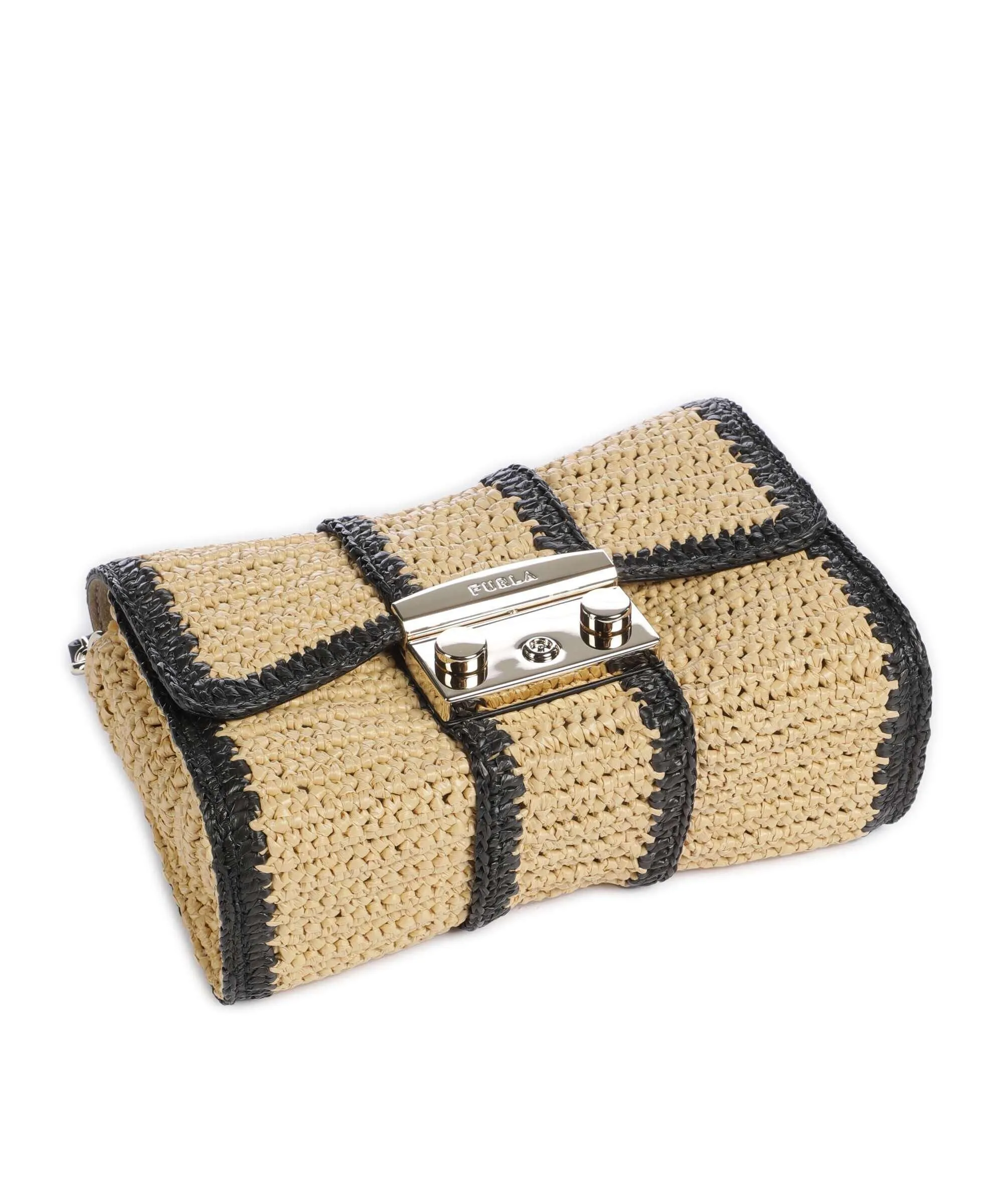  Furla Metropolis Mini Borsa a tracolla libro natura/nero  