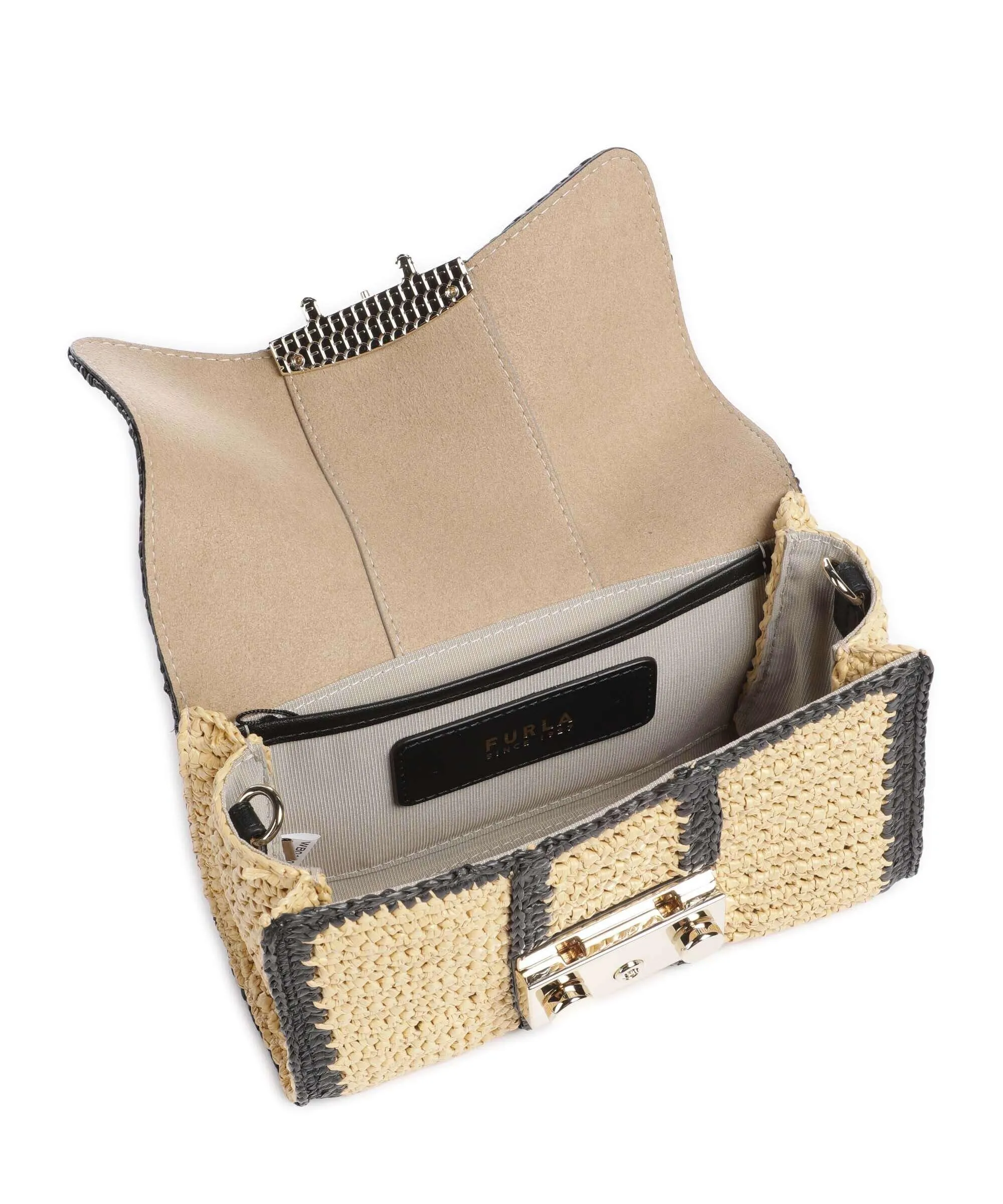  Furla Metropolis Mini Borsa a tracolla libro natura/nero  